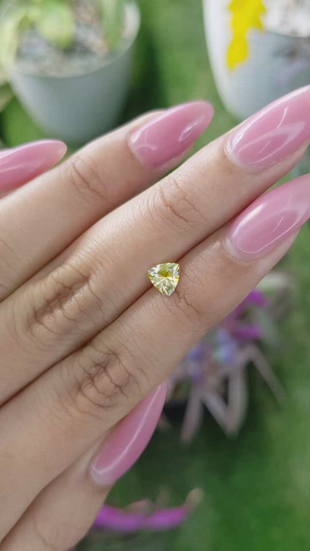 0.60 Ct. Yellow Sapphire from Ceylon (Sri Lanka) Size Video