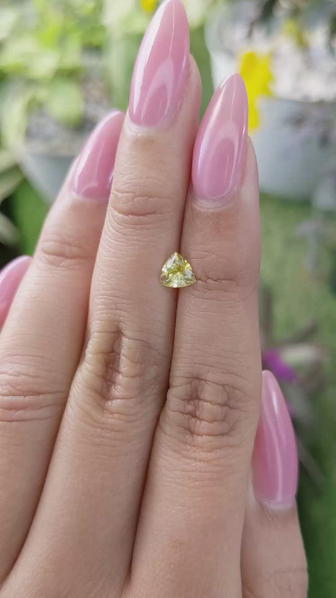 0.60 Ct. Yellow Sapphire from Ceylon (Sri Lanka) Size Video