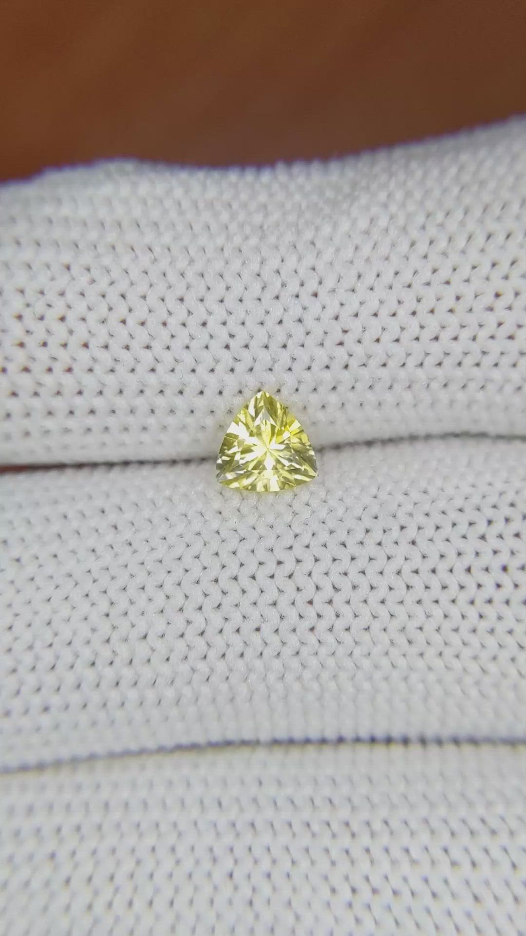 0.60 Ct. Yellow Sapphire from Ceylon (Sri Lanka) Size Video