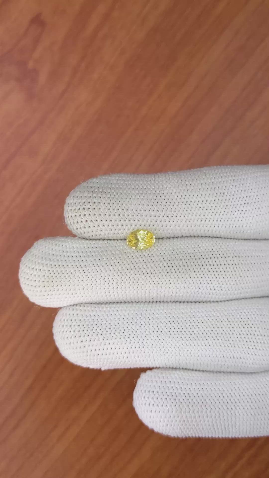 0.83 Ct. Yellow Sapphire from Ceylon (Sri Lanka) Size Video