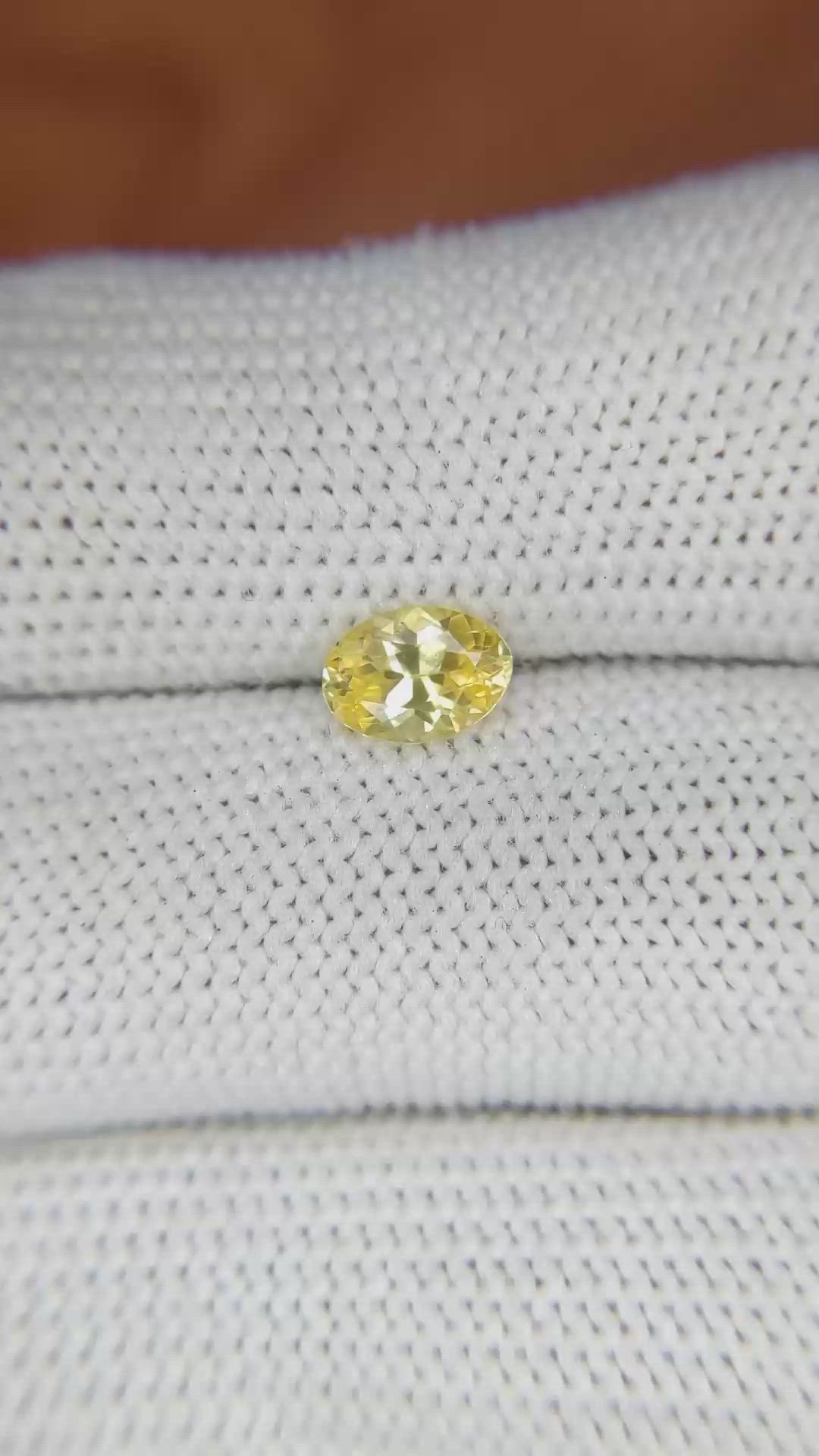 0.83 Ct. Yellow Sapphire from Ceylon (Sri Lanka) Size Video