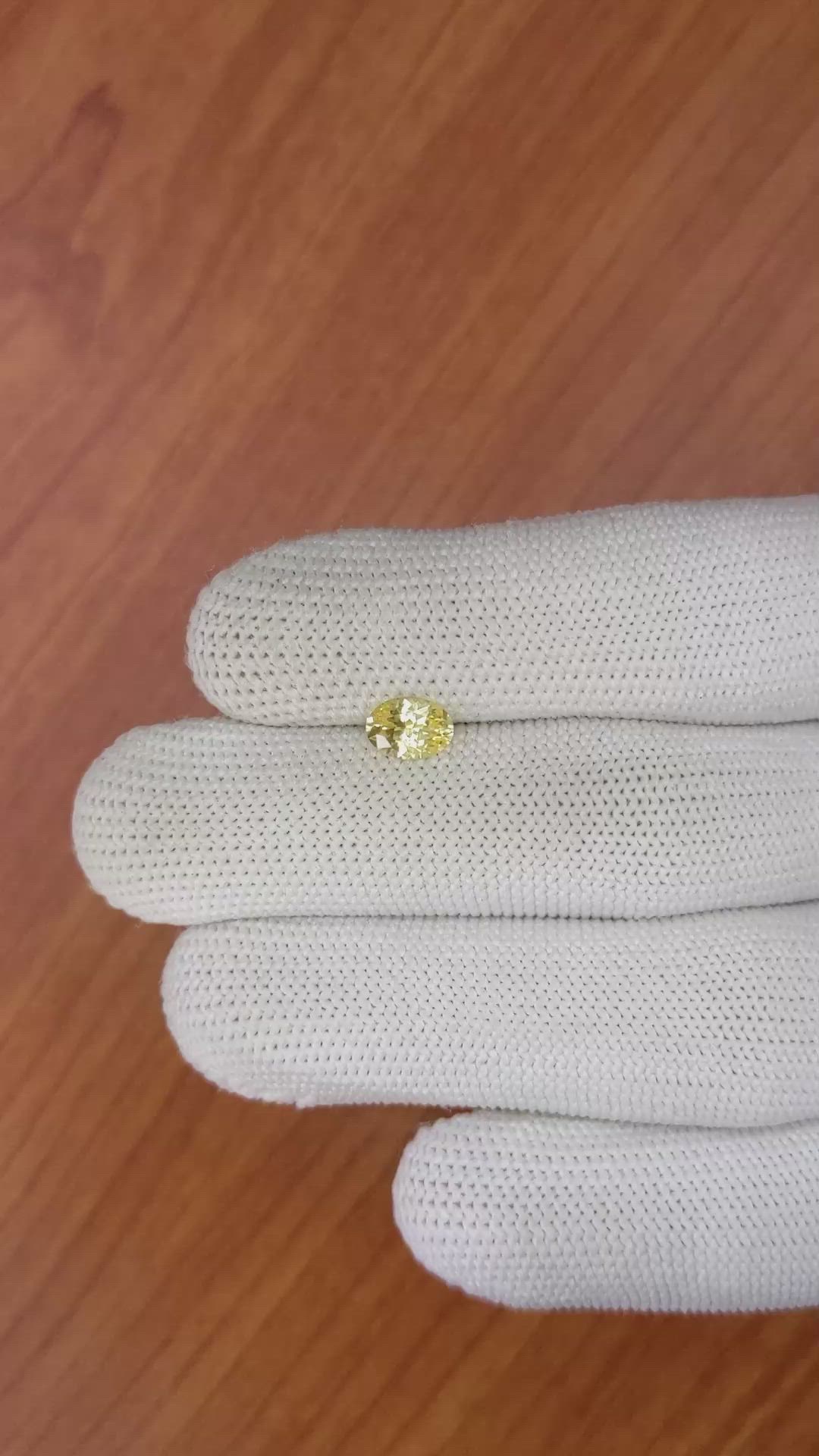 0.92 Ct. Yellow Sapphire from Ceylon (Sri Lanka) Size Video