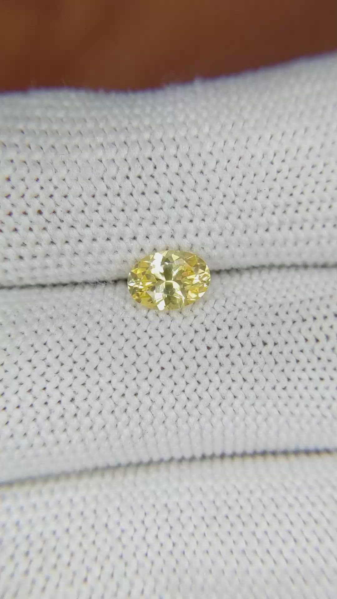 0.92 Ct. Yellow Sapphire from Ceylon (Sri Lanka) Size Video