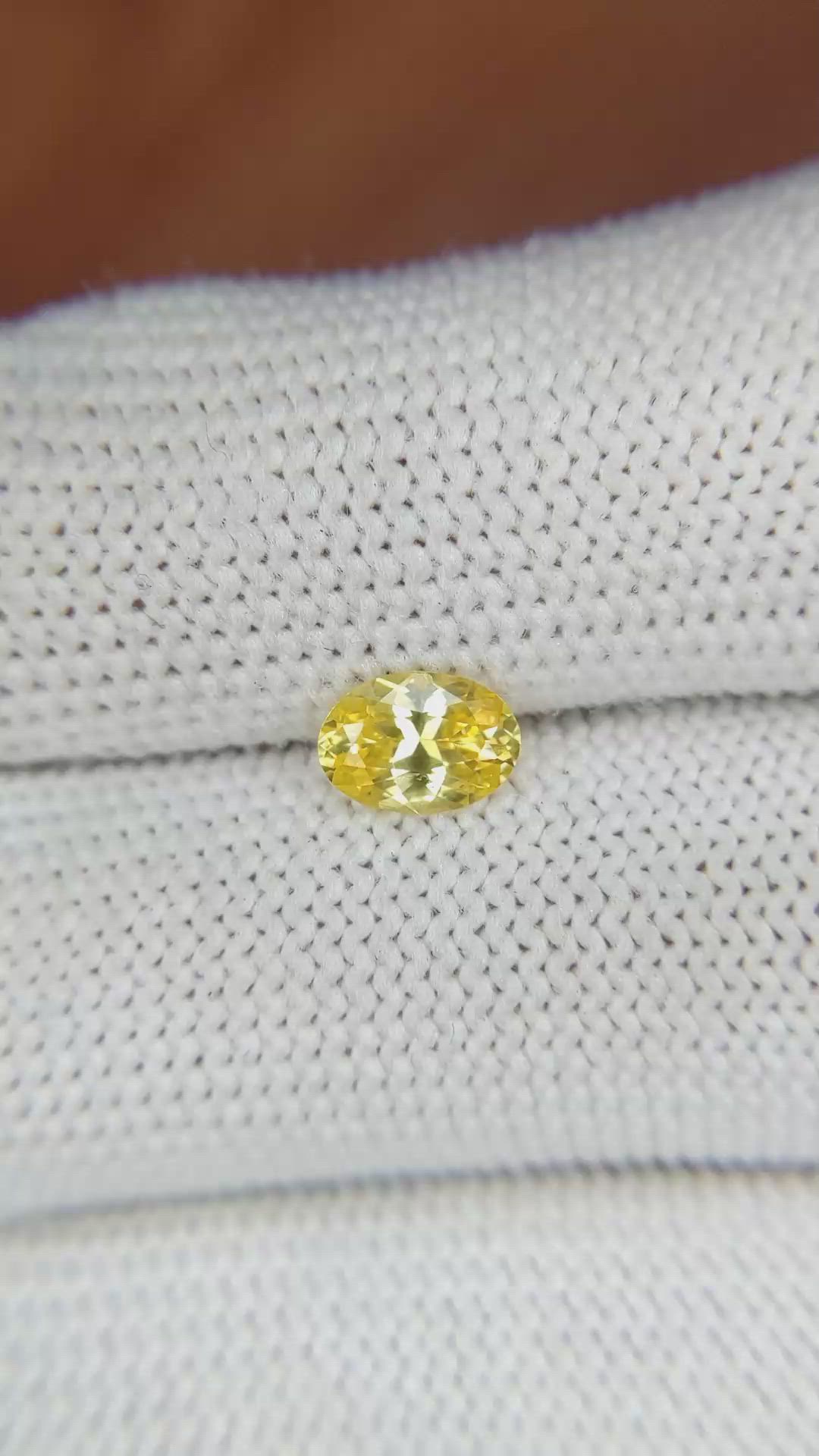 0.82 Ct. Yellow Sapphire from Ceylon (Sri Lanka) Size Video