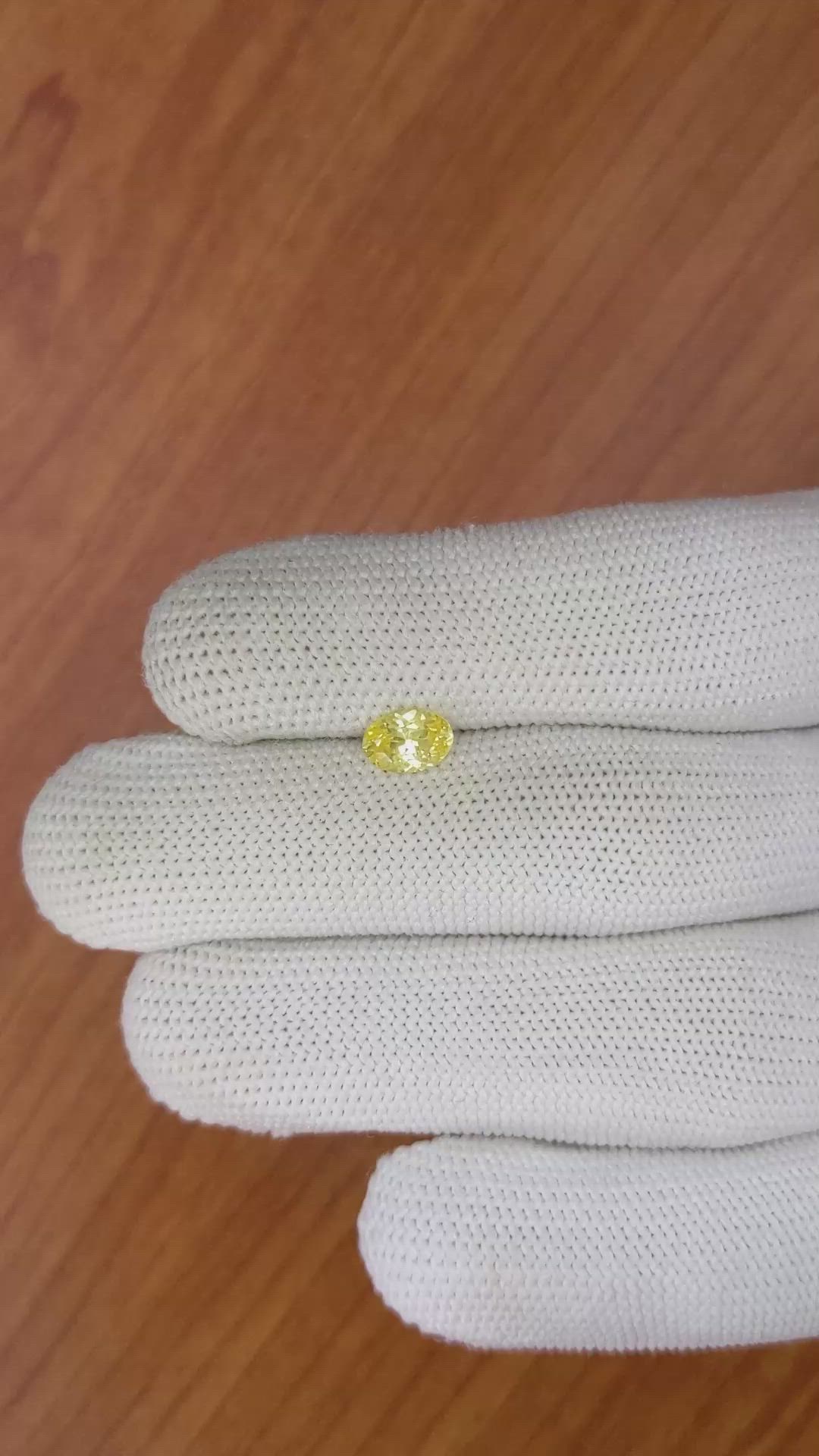 0.94 Ct. Yellow Sapphire from Ceylon (Sri Lanka) Size Video