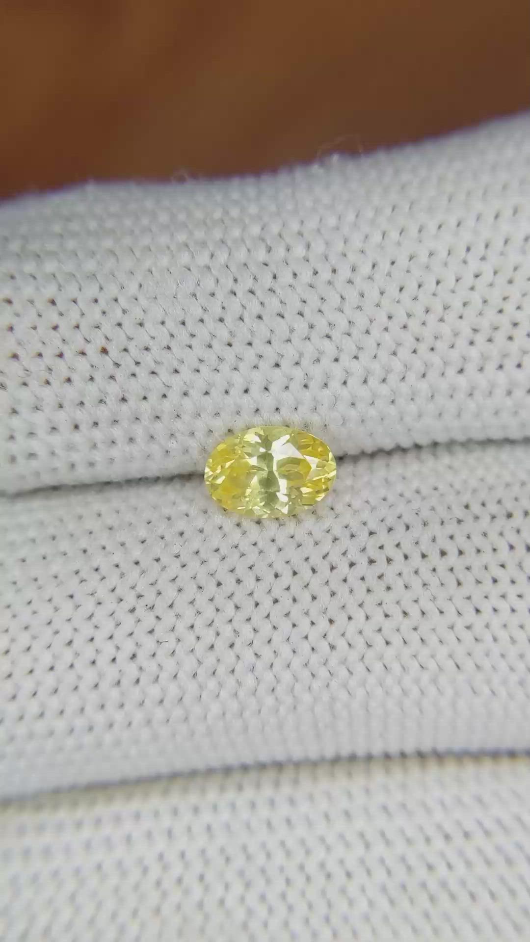 0.94 Ct. Yellow Sapphire from Ceylon (Sri Lanka) Size Video