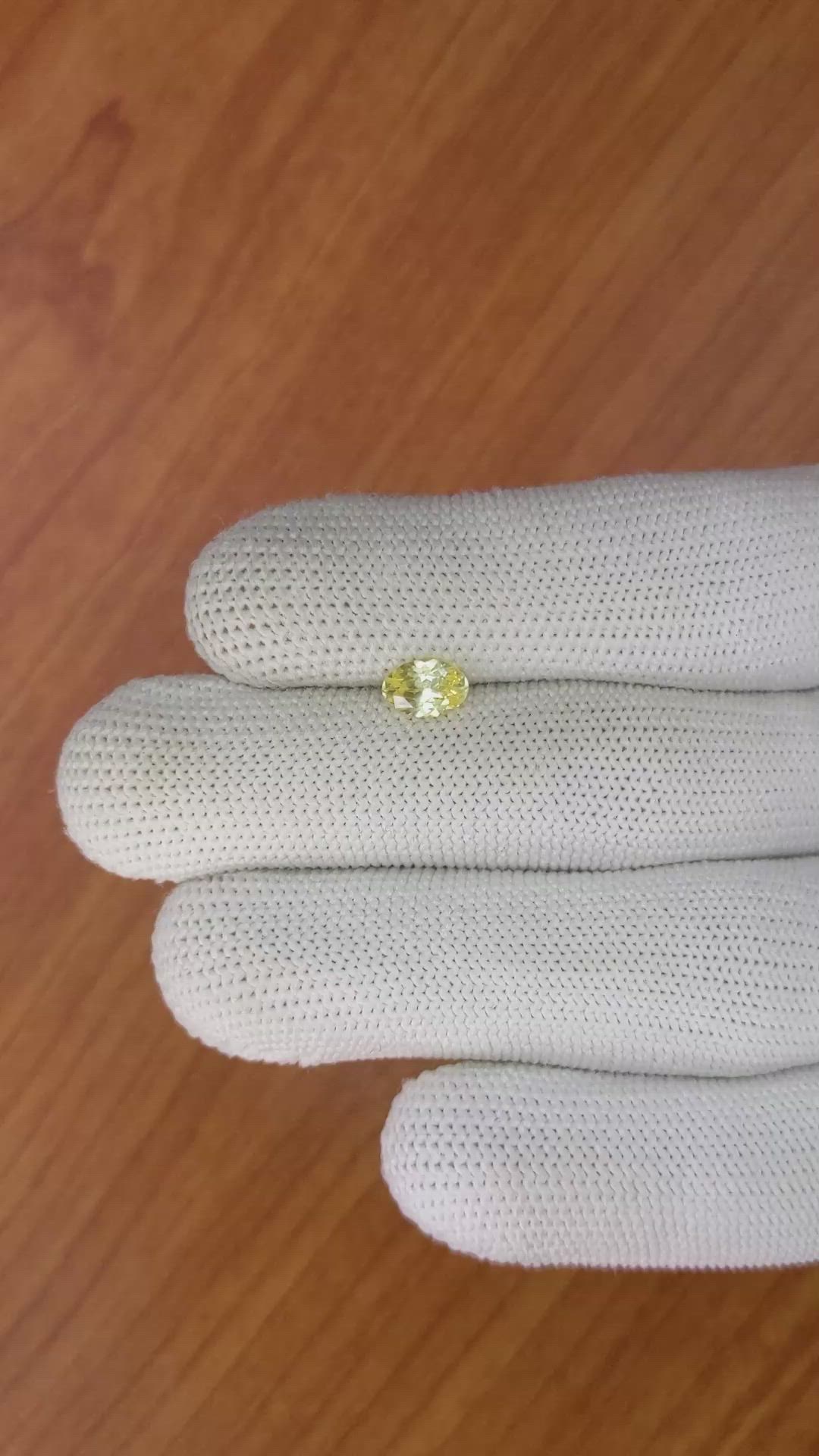 0.92 Ct. Yellow Sapphire from Ceylon (Sri Lanka) Size Video