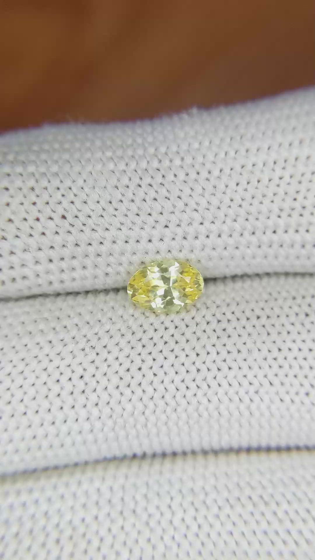 0.92 Ct. Yellow Sapphire from Ceylon (Sri Lanka) Size Video