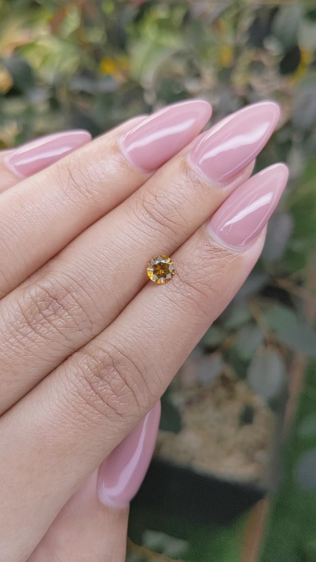 0.51 Ct. Yellowish Orange Sapphire from Ceylon (Sri Lanka) Size Video