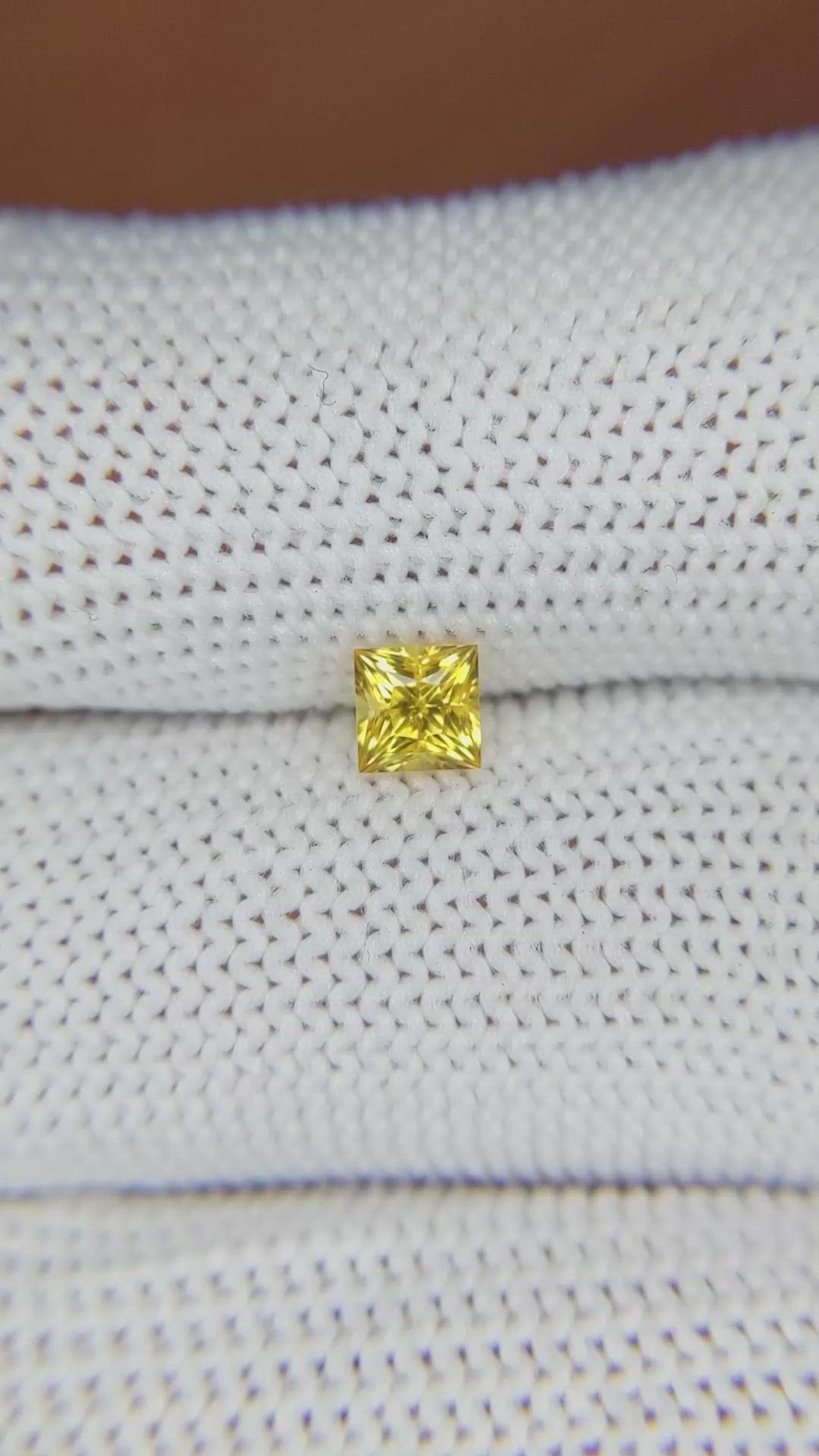 0.48 Ct. Yellow Sapphire from Ceylon (Sri Lanka) Size Video