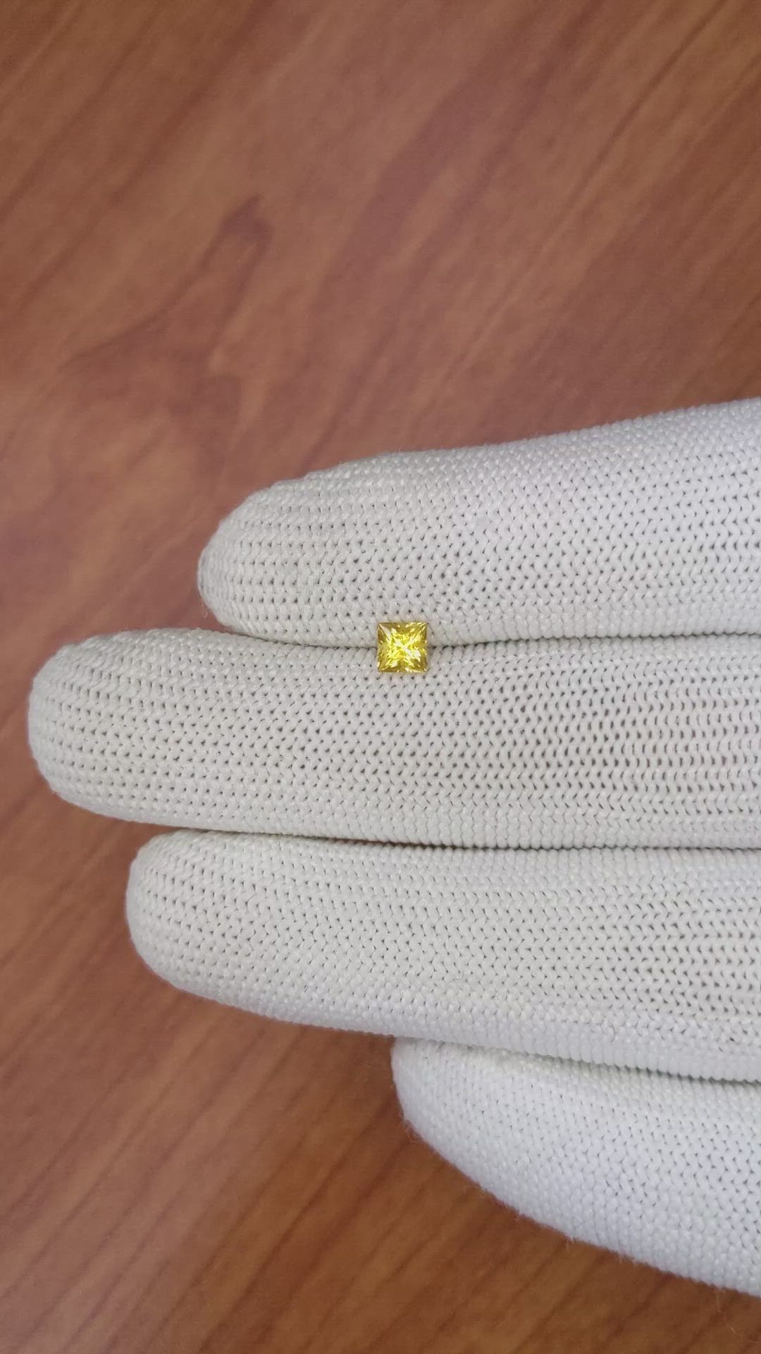0.48 Ct. Yellow Sapphire from Ceylon (Sri Lanka) Size Video
