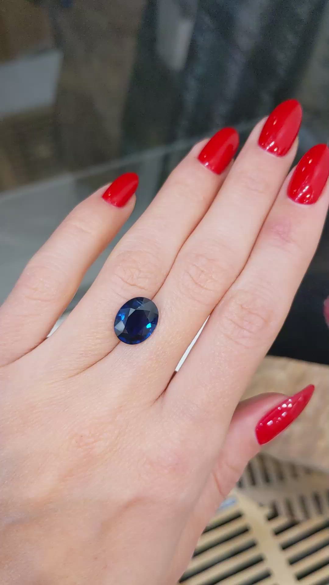 5.04 Ct. Blue Sapphire from Madagascar Size Video
