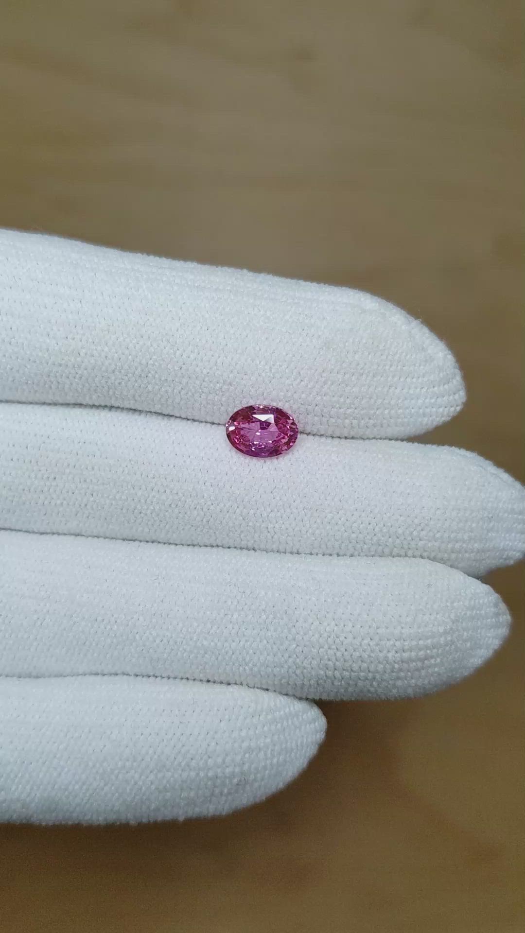 1.15 Ct. Pink Sapphire from Ceylon (Sri Lanka) Size Video