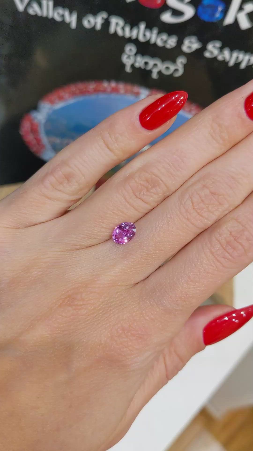 1.15 Ct. Pink Sapphire from Ceylon (Sri Lanka) Size Video