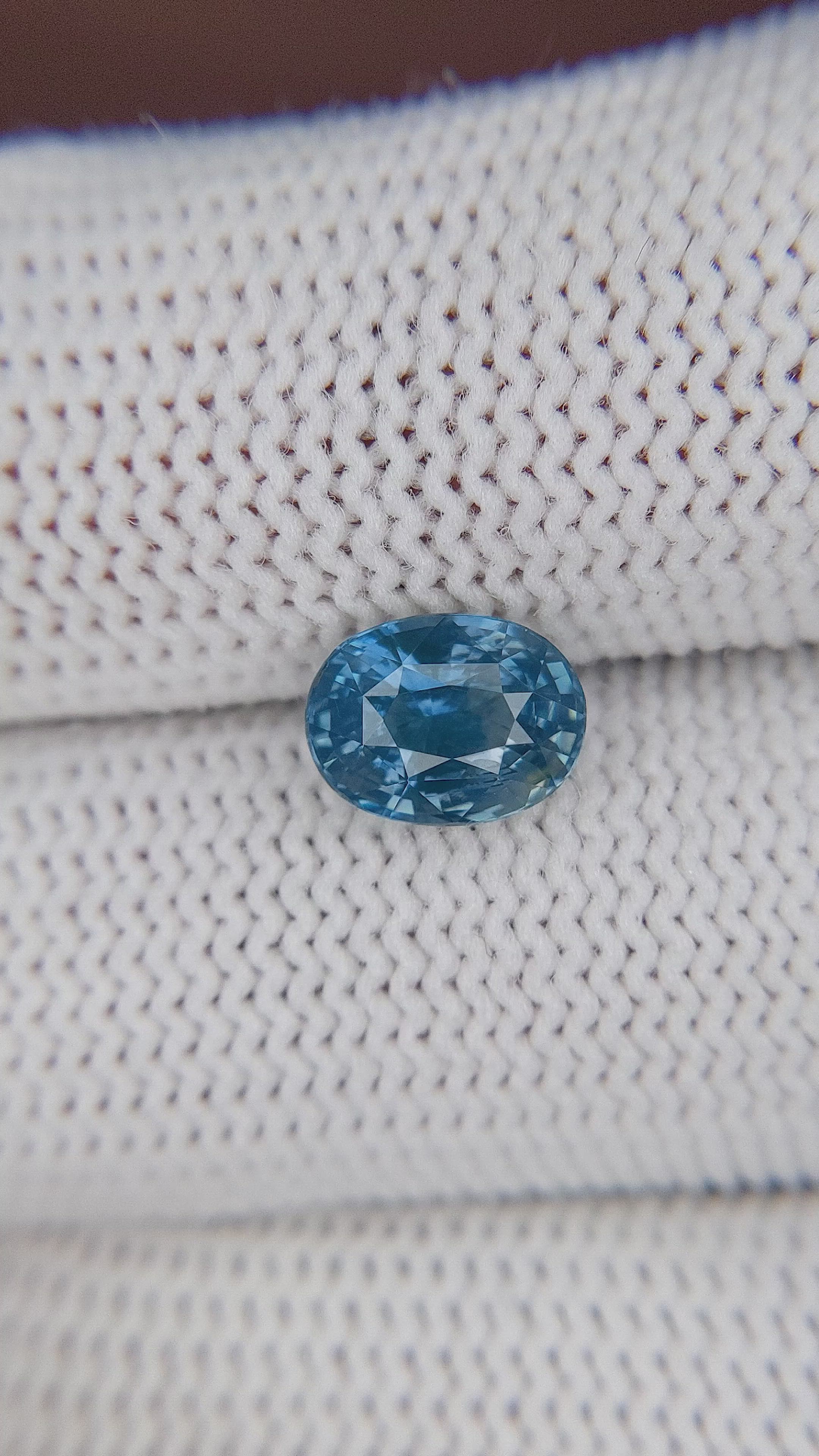 2.06 Ct. Greenish Blue Sapphire from Madagascar Size Video