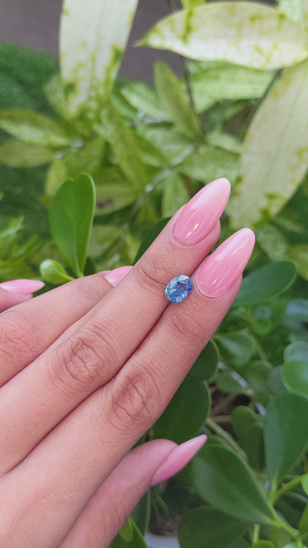 2.06 Ct. Greenish Blue Sapphire from Madagascar Size Video