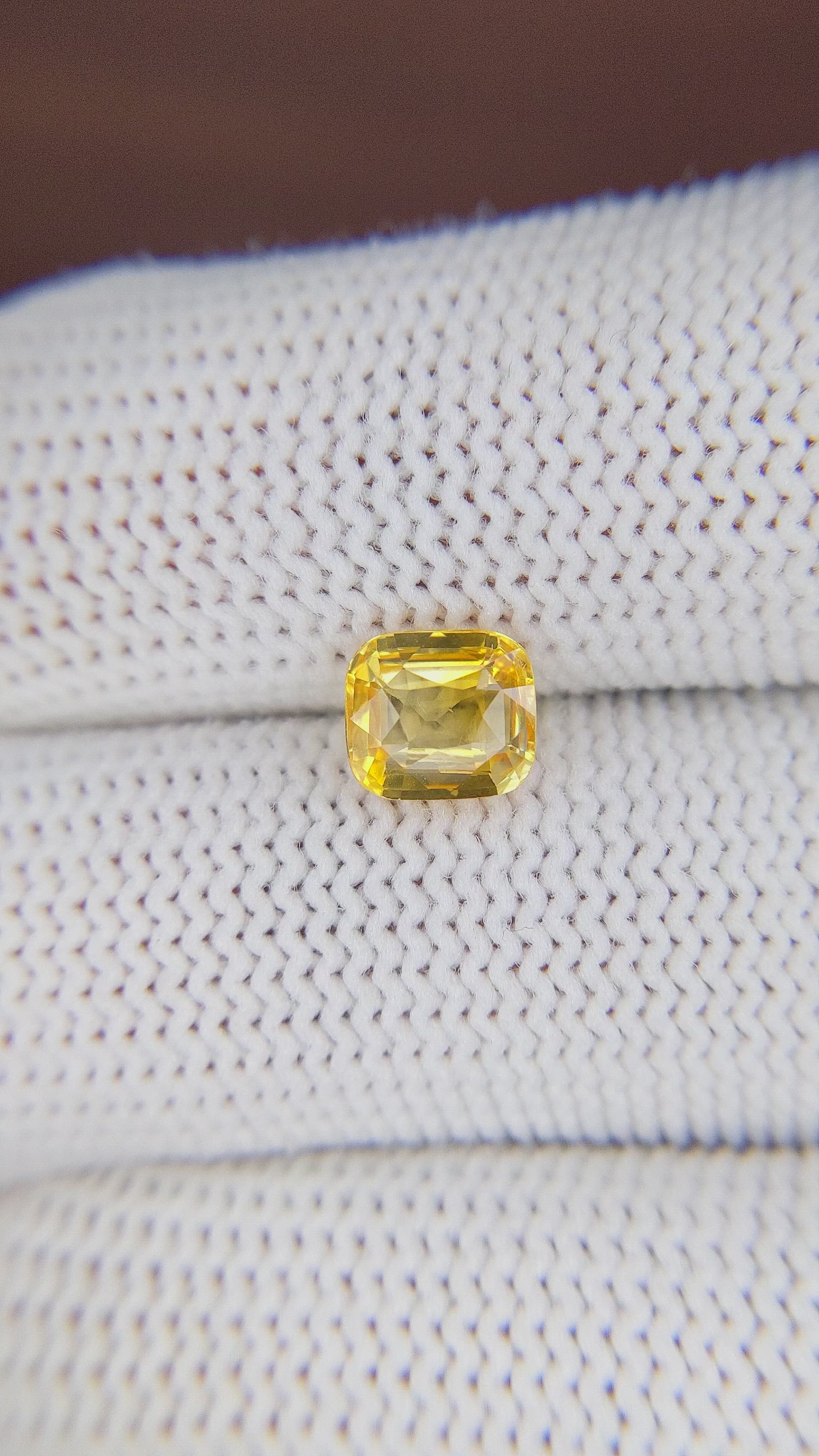 1.51 Ct. Orangish Yellow Sapphire from Madagascar Size Video
