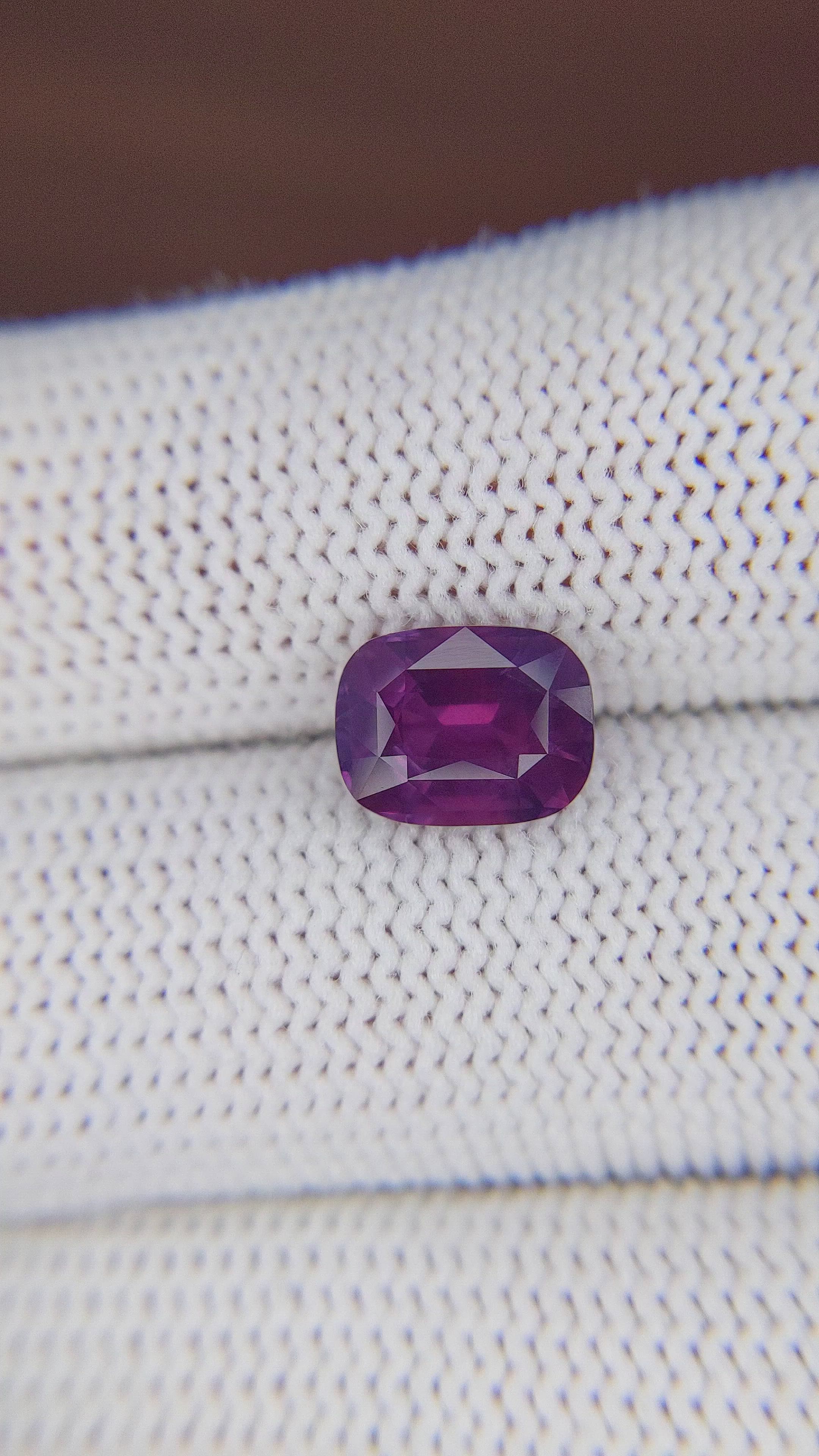 3.06 Ct. Pinkish Purple Sapphire from Madagascar Size Video