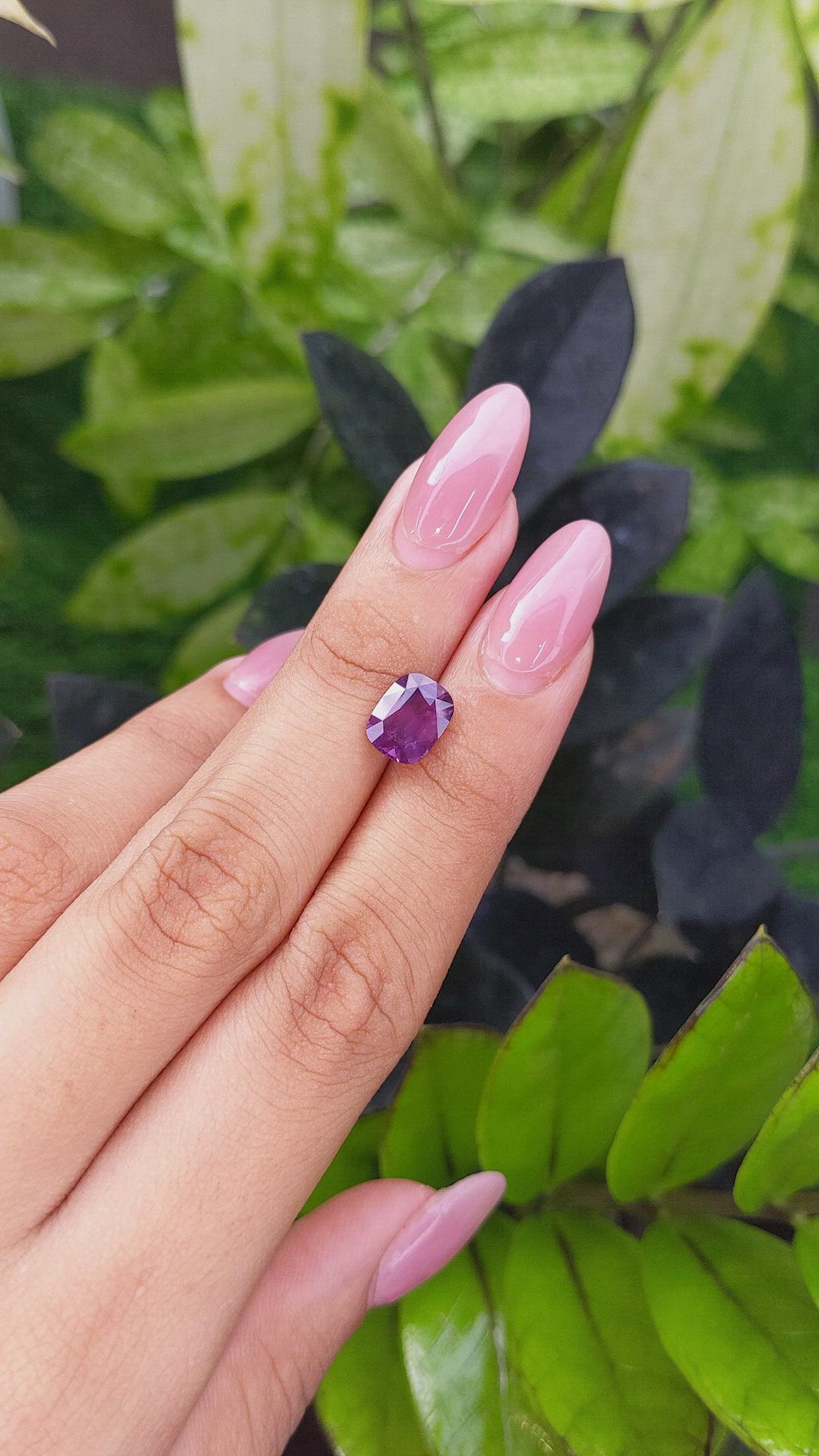 3.06 Ct. Pinkish Purple Sapphire from Madagascar Size Video