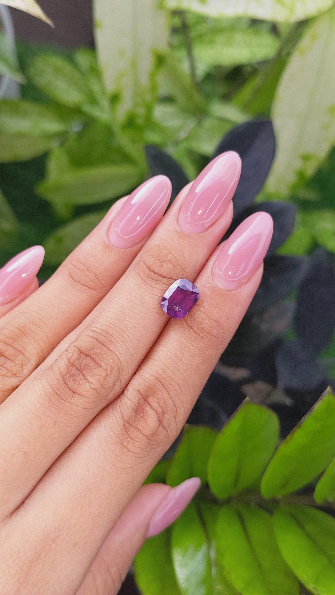 3.06 Ct. Pinkish Purple Sapphire from Madagascar Size Video