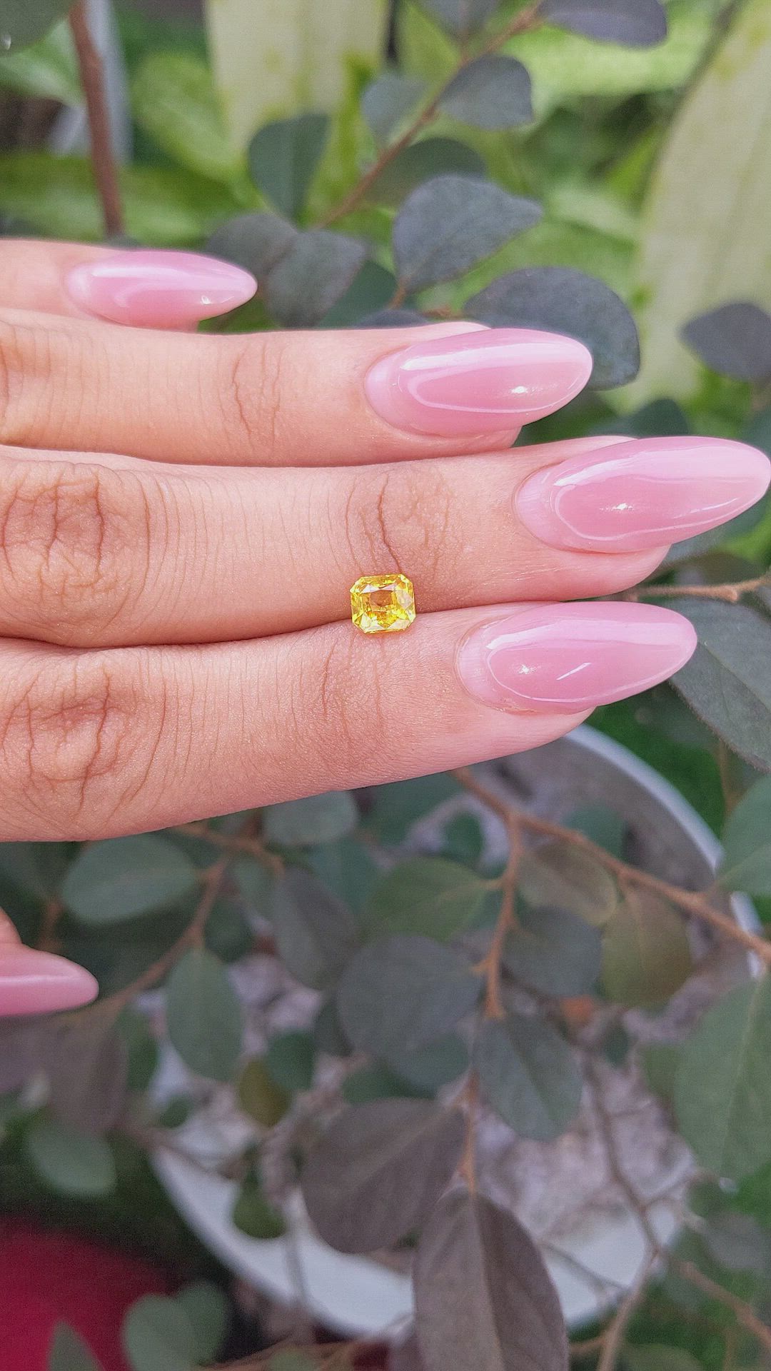 1.07 Ct. Orangish Yellow Sapphire from Madagascar Size Video