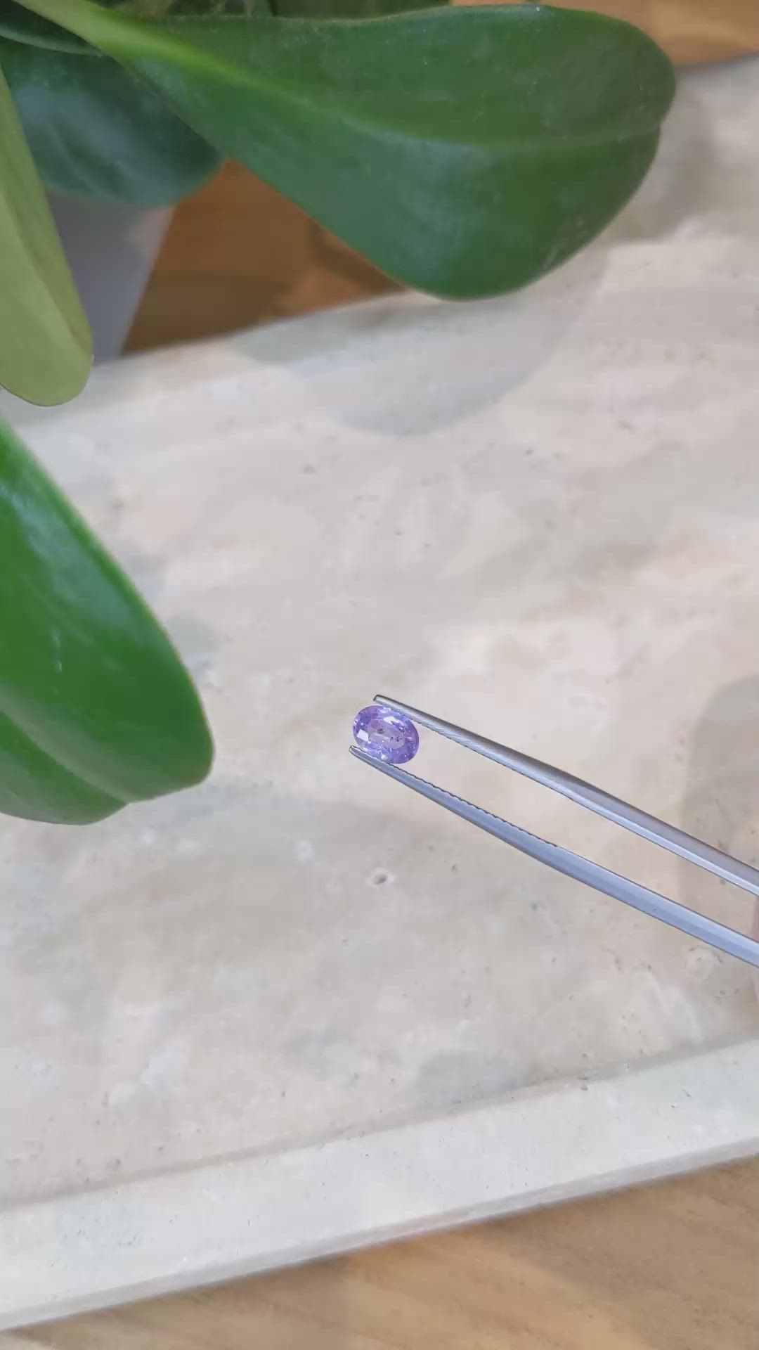 0.81 Ct. Pinkish Purple Sapphire from Ceylon (Sri Lanka) Size Video
