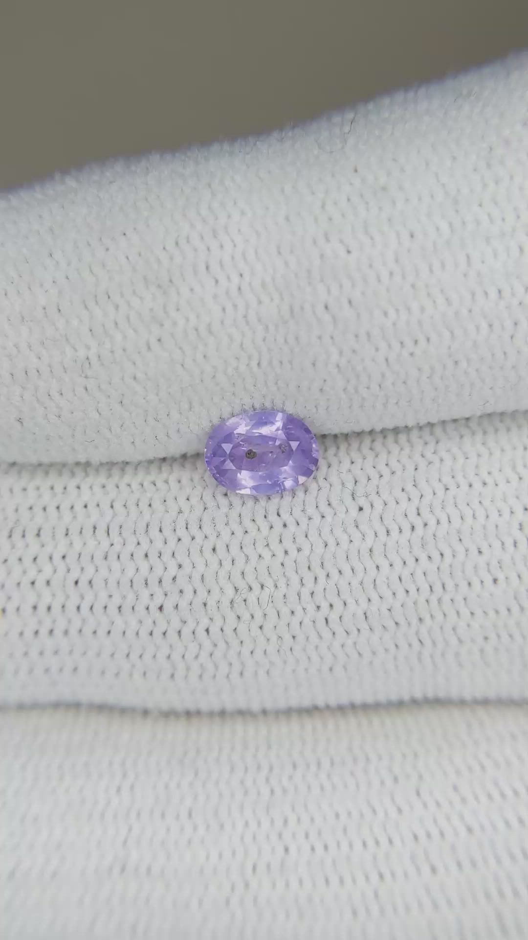0.81 Ct. Pinkish Purple Sapphire from Ceylon (Sri Lanka) Size Video