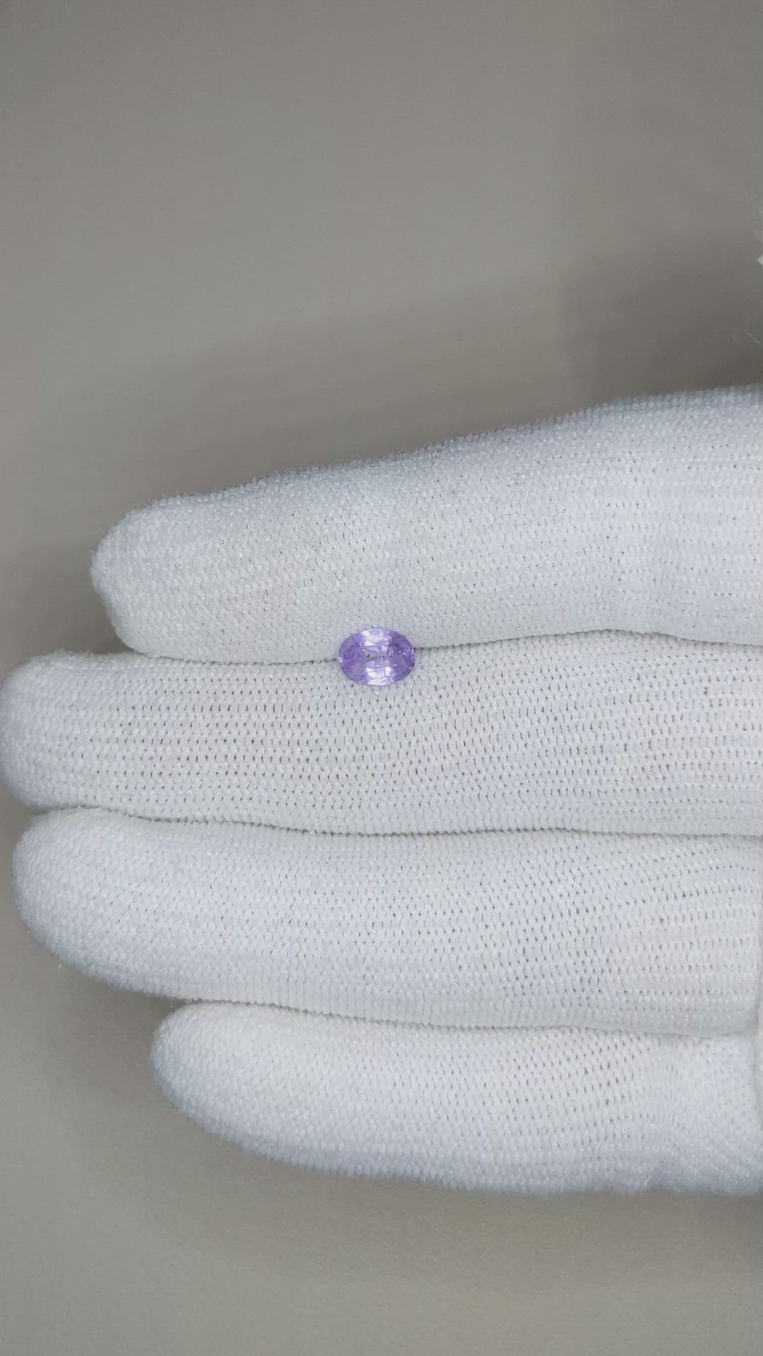 0.81 Ct. Pinkish Purple Sapphire from Ceylon (Sri Lanka) Size Video
