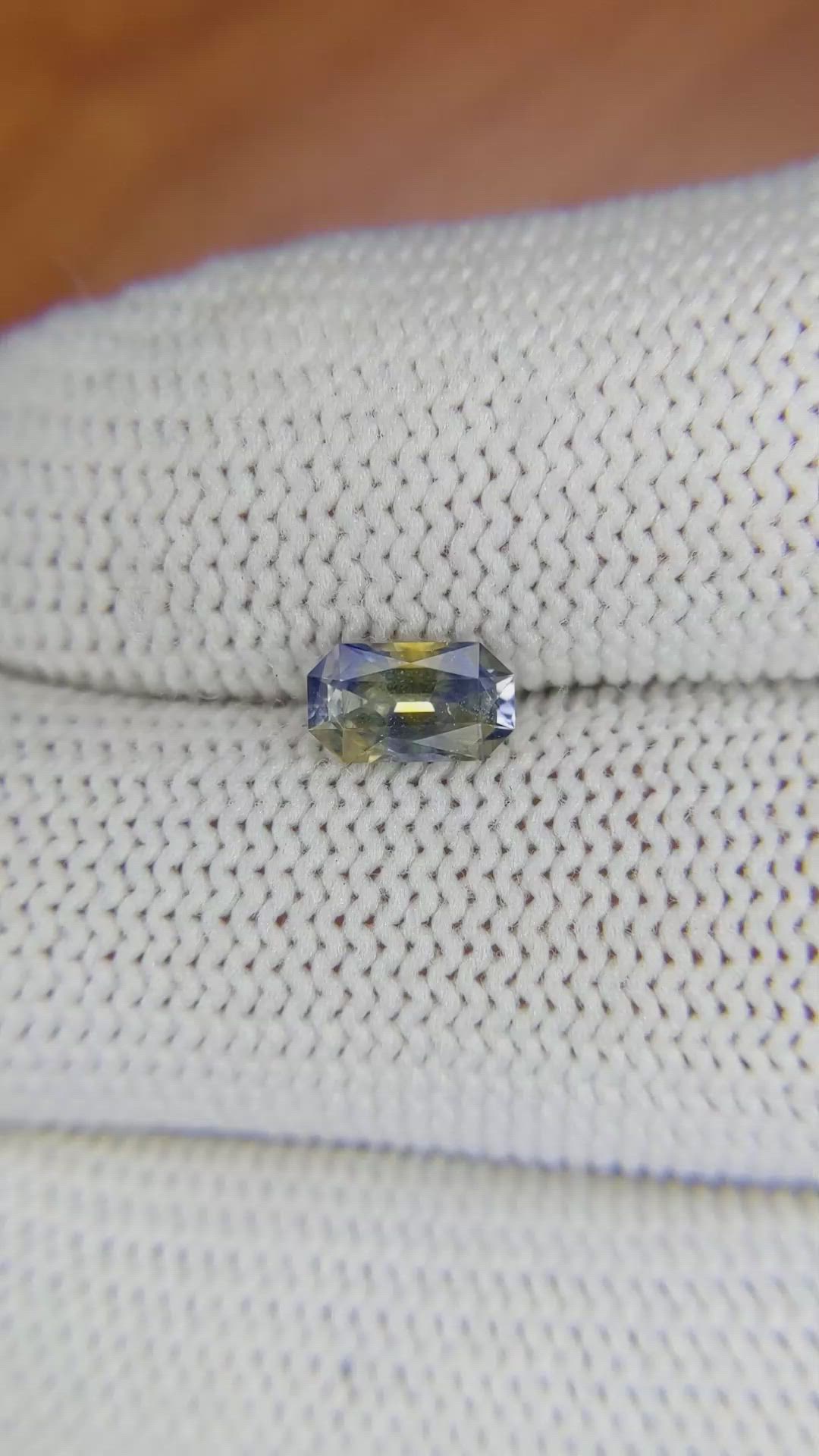 0.86 Ct. Bi Color Sapphire from Ceylon (Sri Lanka) Size Video
