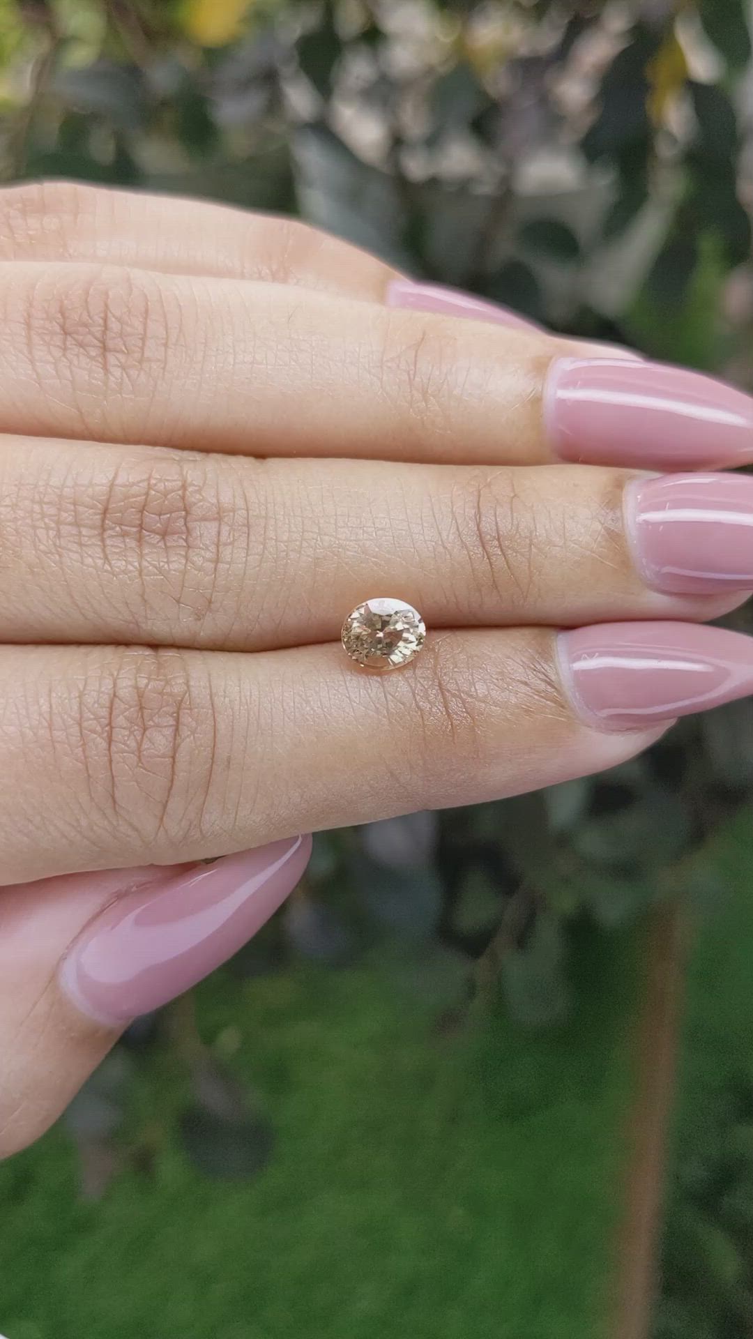 1.13 Ct. Peach Sapphire from Ceylon (Sri Lanka) Size Video