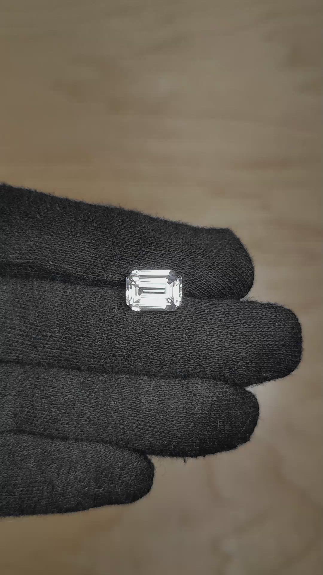 4.05 Ct. White Sapphire from Ceylon (Sri Lanka) Size Video
