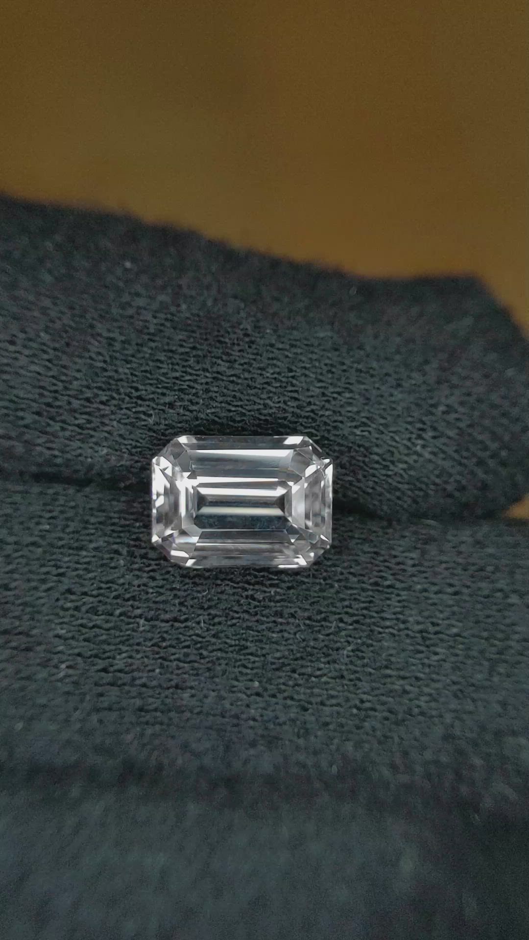 4.05 Ct. White Sapphire from Ceylon (Sri Lanka) Size Video