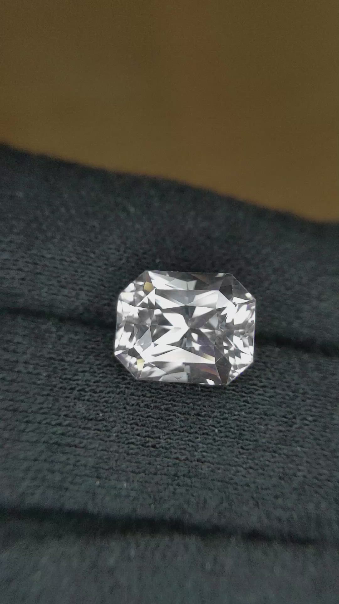 7.44 Ct. White Sapphire from Ceylon (Sri Lanka) Size Video