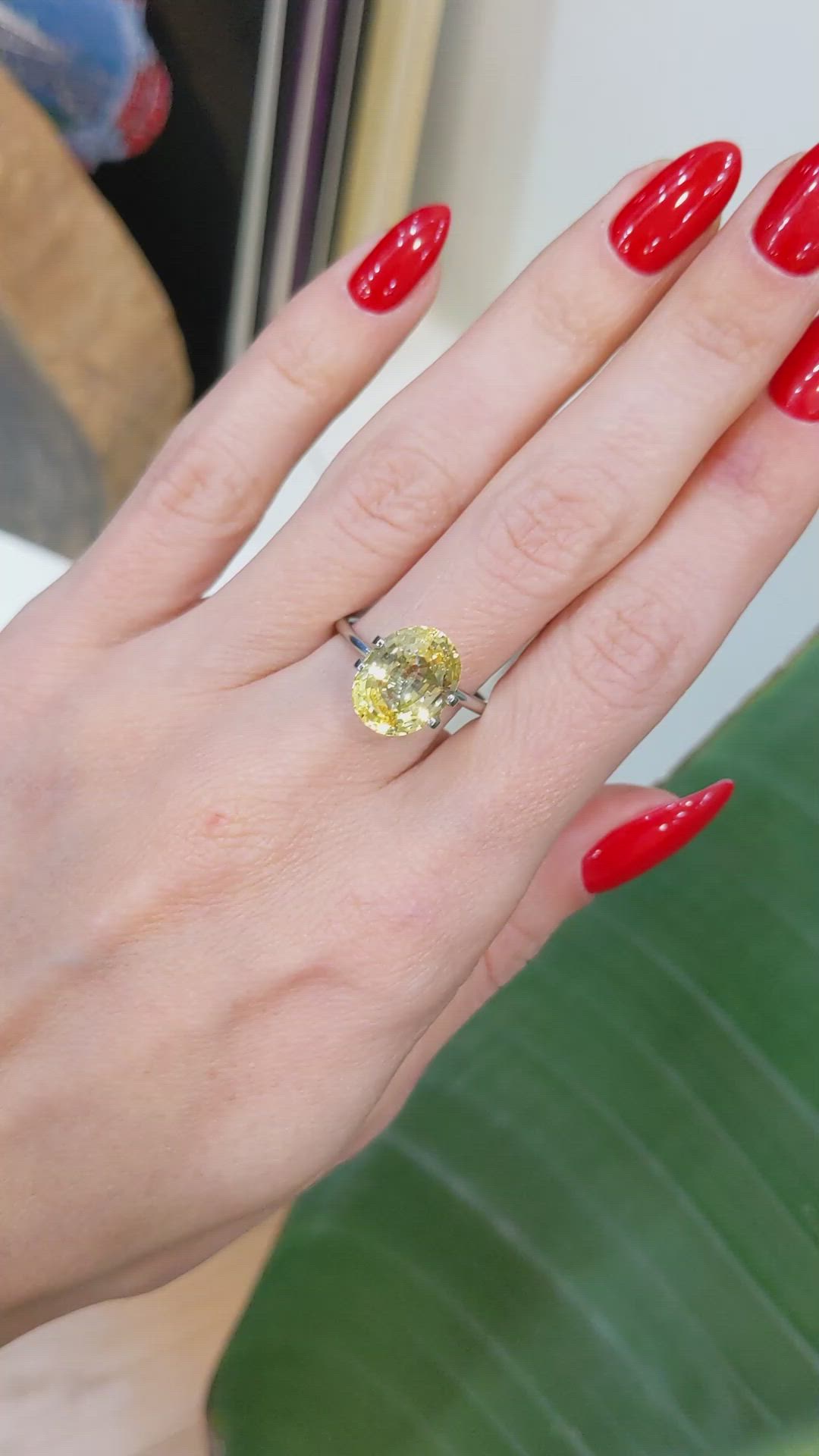 6.12 Ct. Yellow Sapphire from Ceylon (Sri Lanka) Size Video