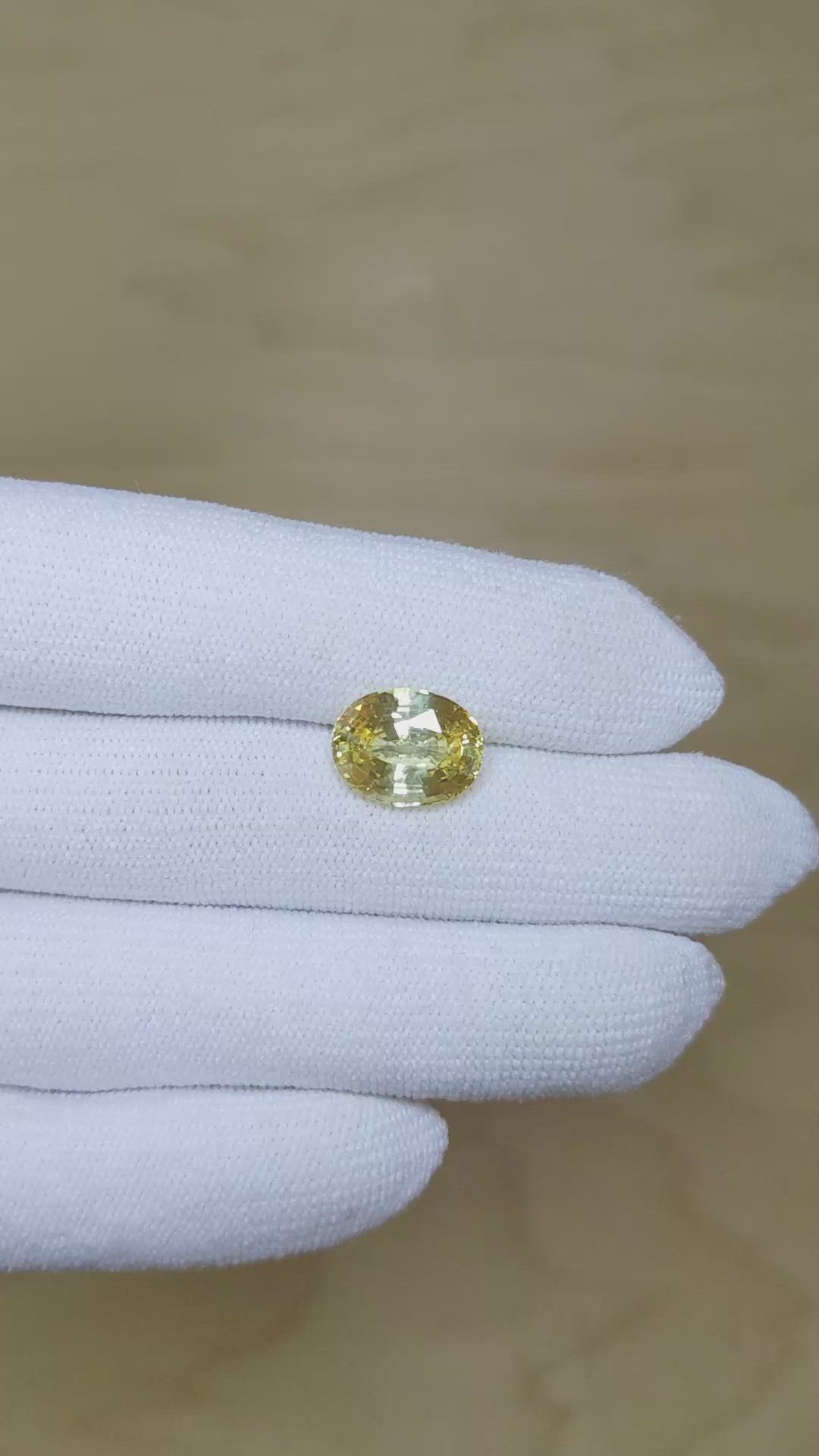6.12 Ct. Yellow Sapphire from Ceylon (Sri Lanka) Size Video
