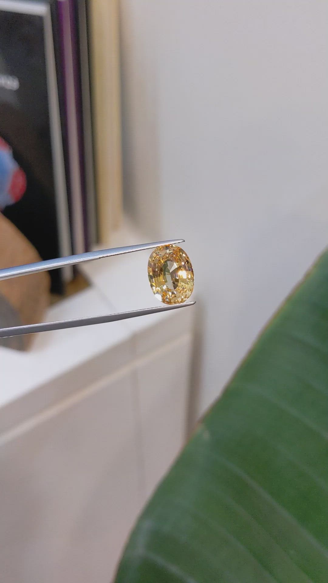 7.06 Ct. Yellow Sapphire from Ceylon (Sri Lanka) Size Video