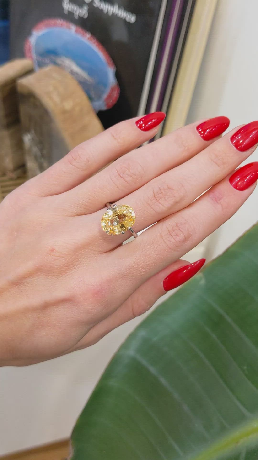 7.06 Ct. Yellow Sapphire from Ceylon (Sri Lanka) Size Video