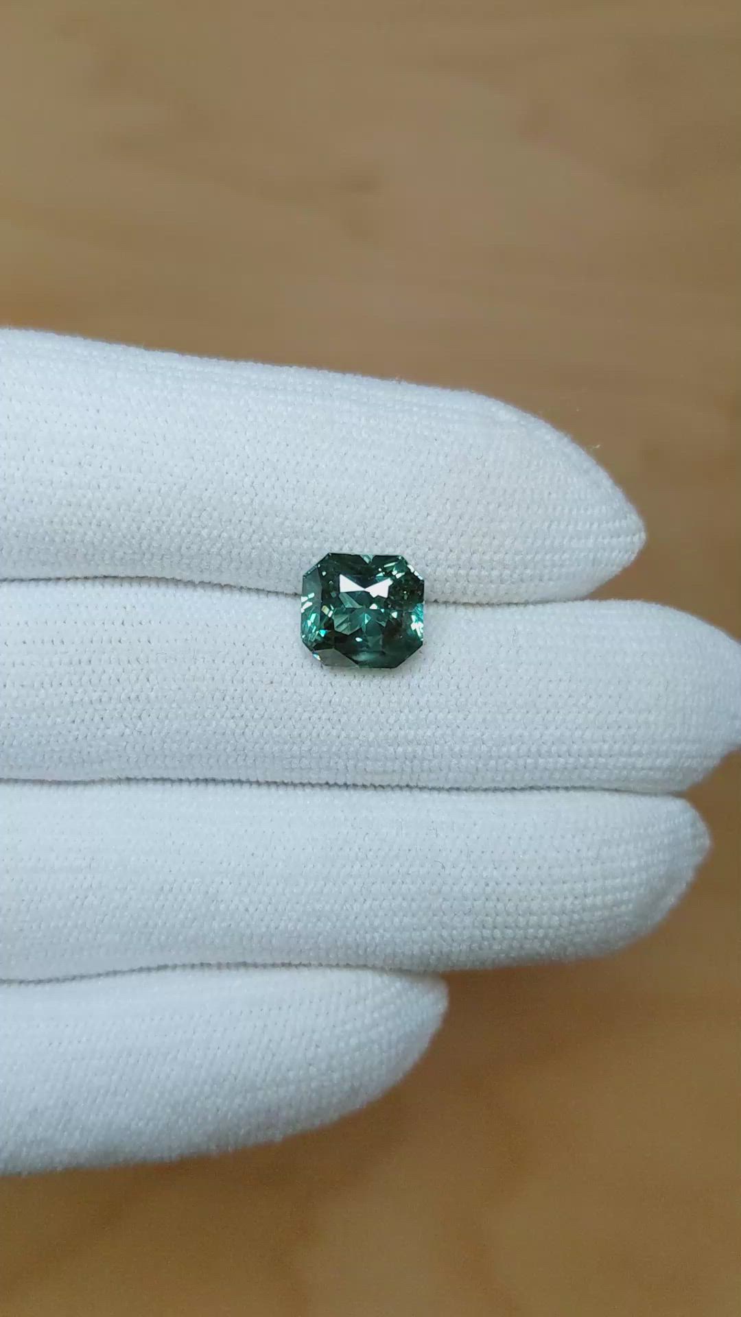 4.03 Ct. Bluish Green Sapphire from Ceylon (Sri Lanka) Size Video