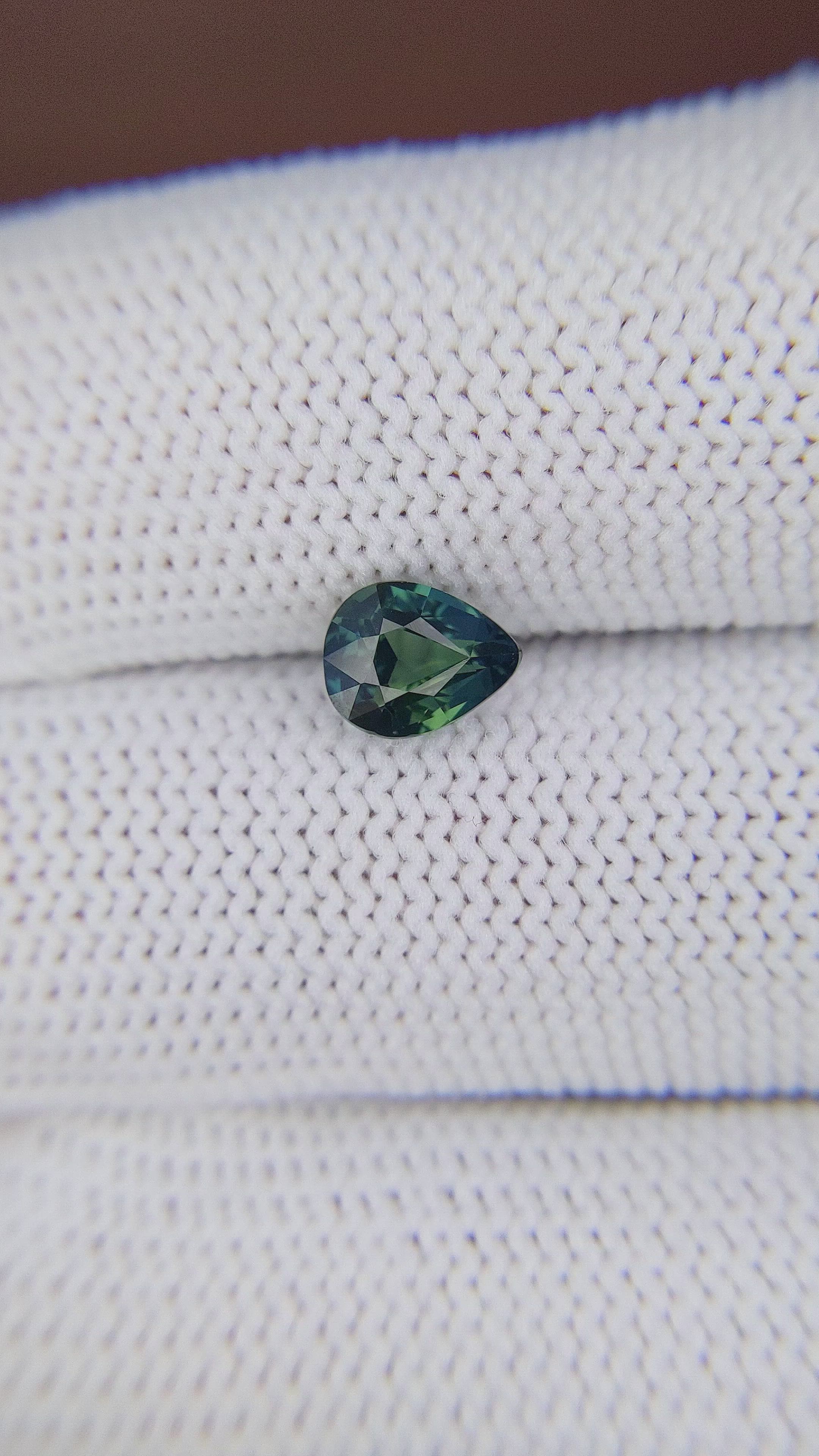 1.12 Ct. Bluish Green Sapphire from Africa Size Video