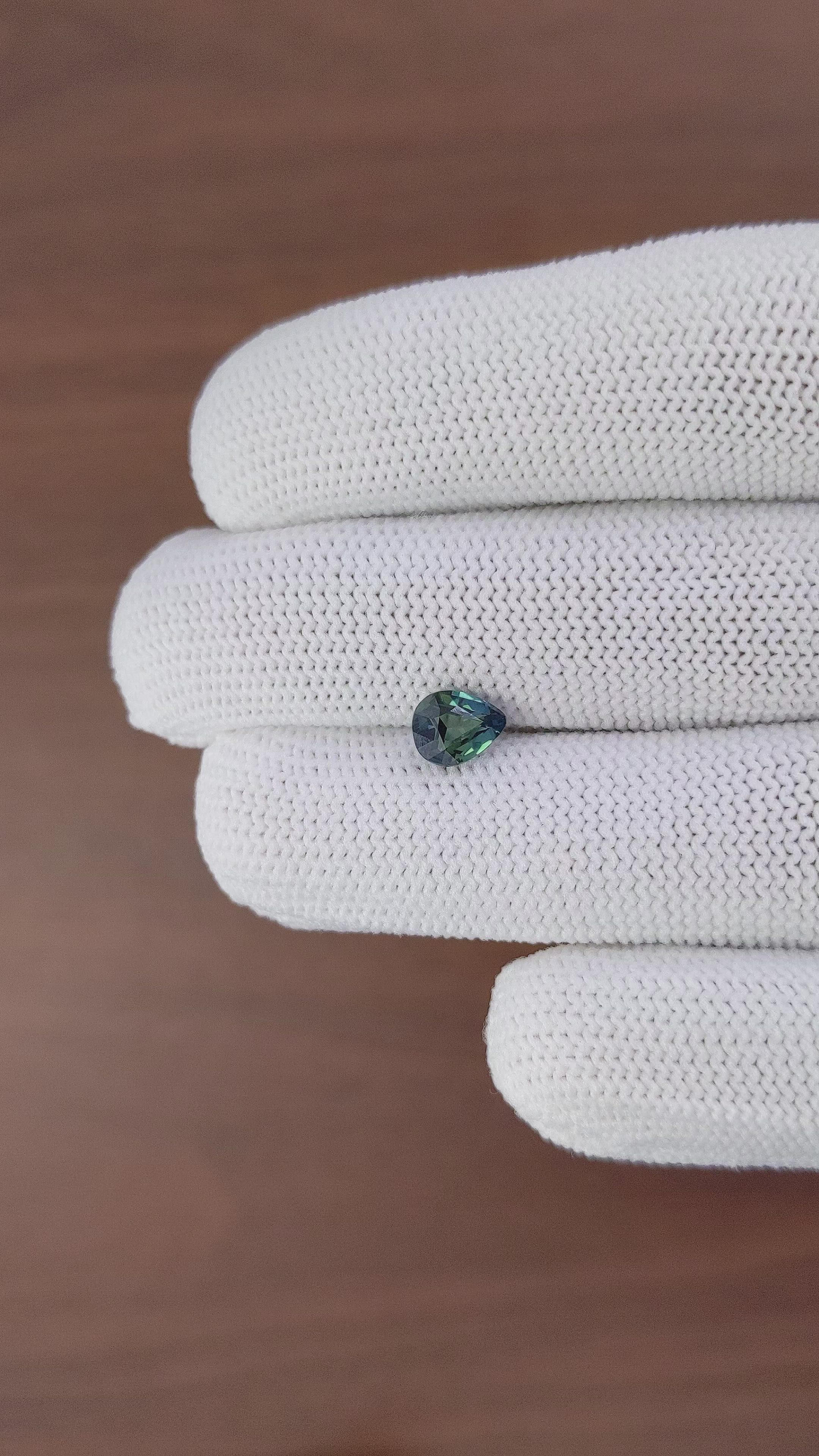 1.12 Ct. Bluish Green Sapphire from Africa Size Video