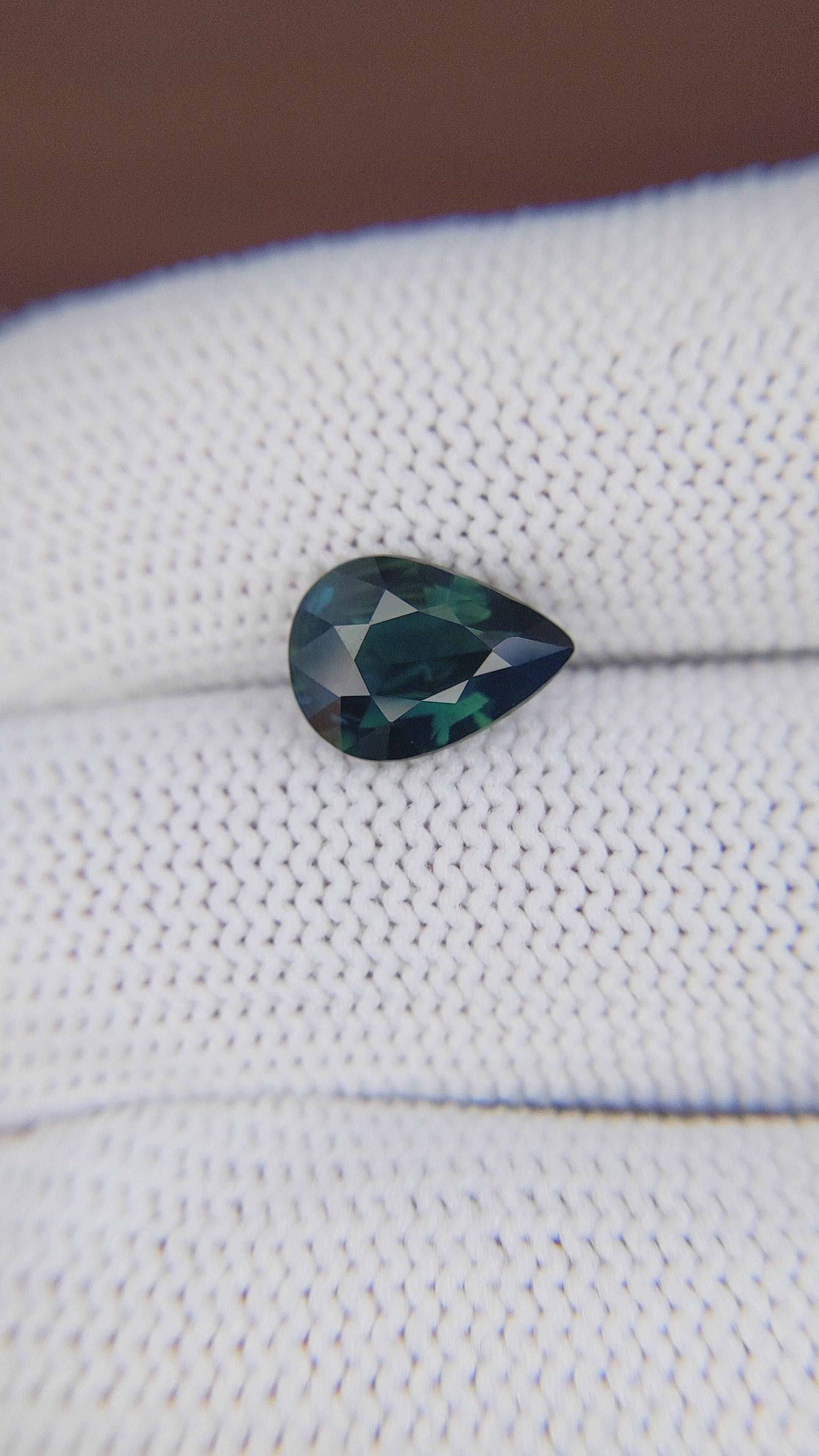2.49 Ct. Bluish Green Sapphire from Africa Size Video