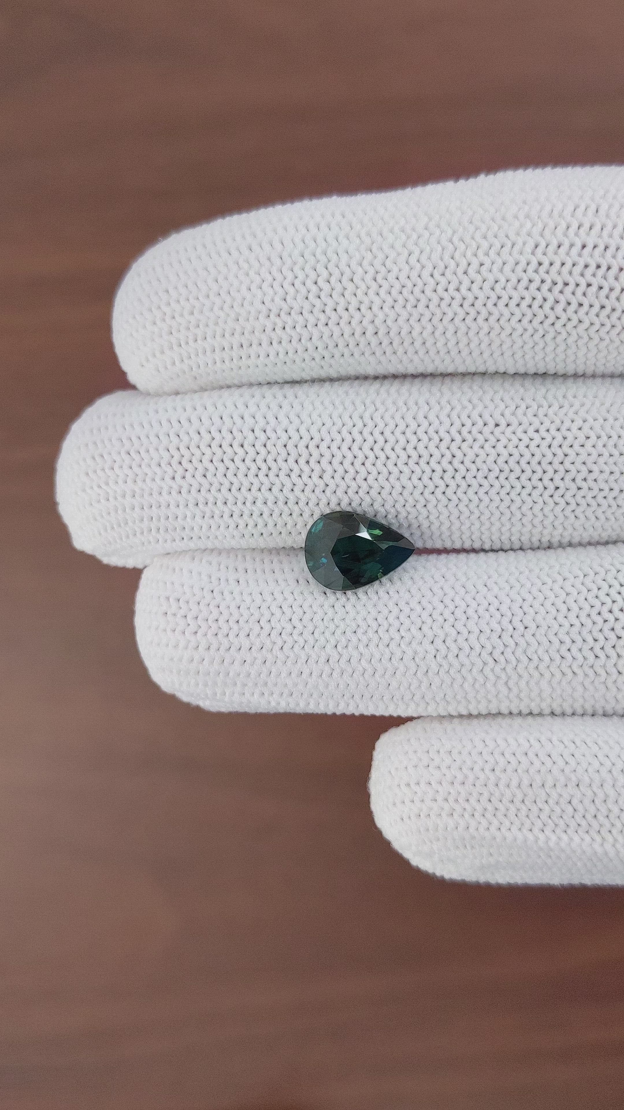 2.49 Ct. Bluish Green Sapphire from Africa Size Video
