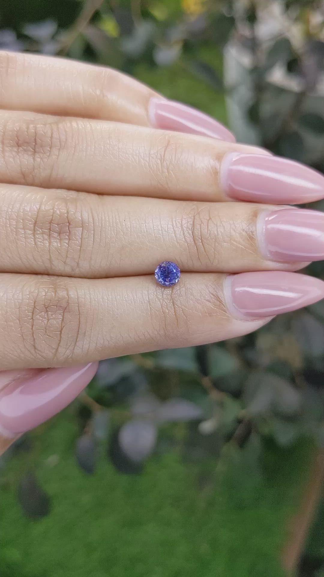0.60 Ct. Violet Sapphire from Ceylon (Sri Lanka) Size Video