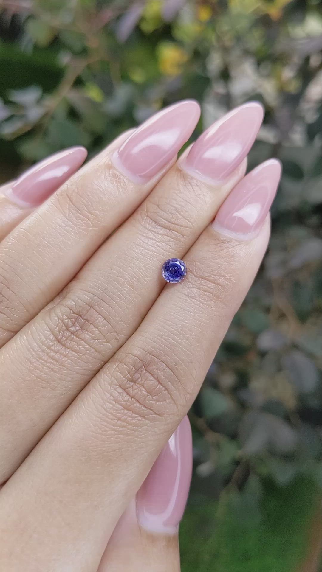 0.60 Ct. Violet Sapphire from Ceylon (Sri Lanka) Size Video