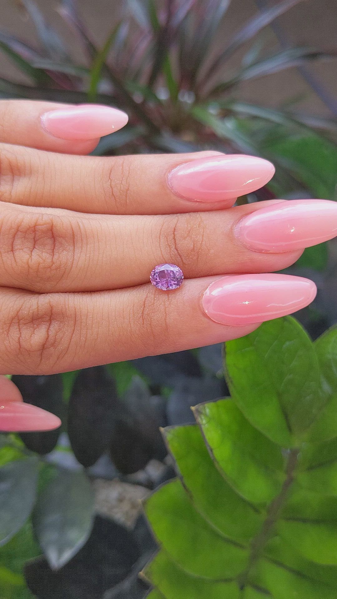 1.13 Ct. Pinkish Purple Sapphire from Tanzania Size Video