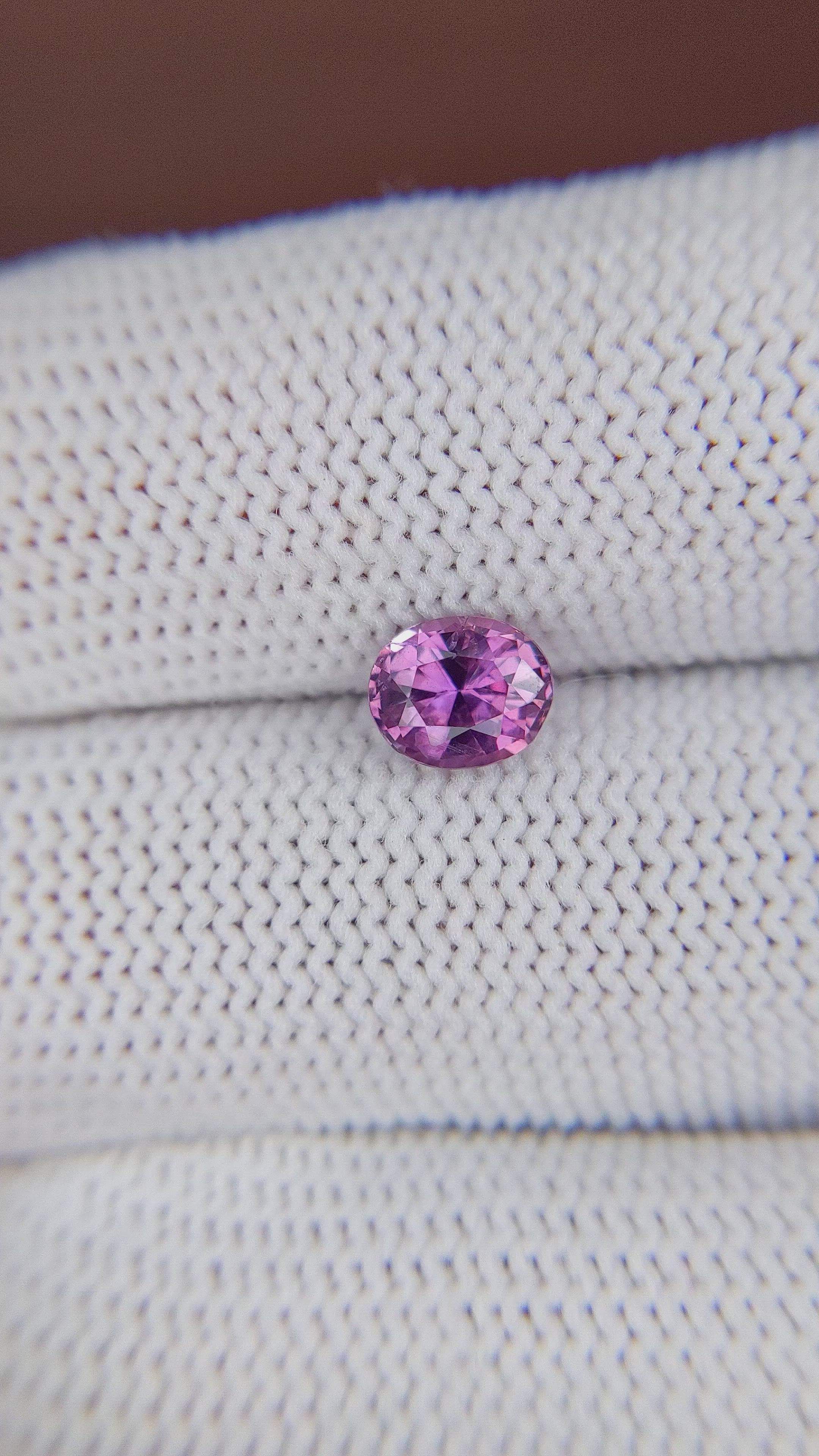 1.13 Ct. Pinkish Purple Sapphire from Tanzania Size Video