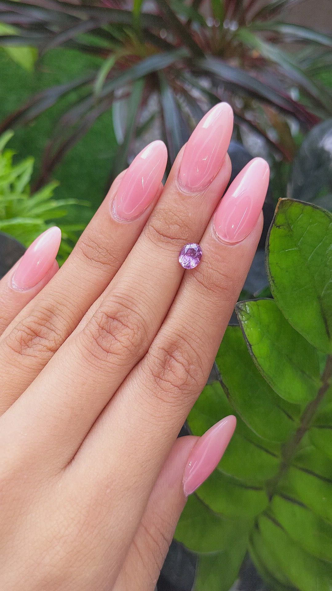 1.13 Ct. Pinkish Purple Sapphire from Tanzania Size Video