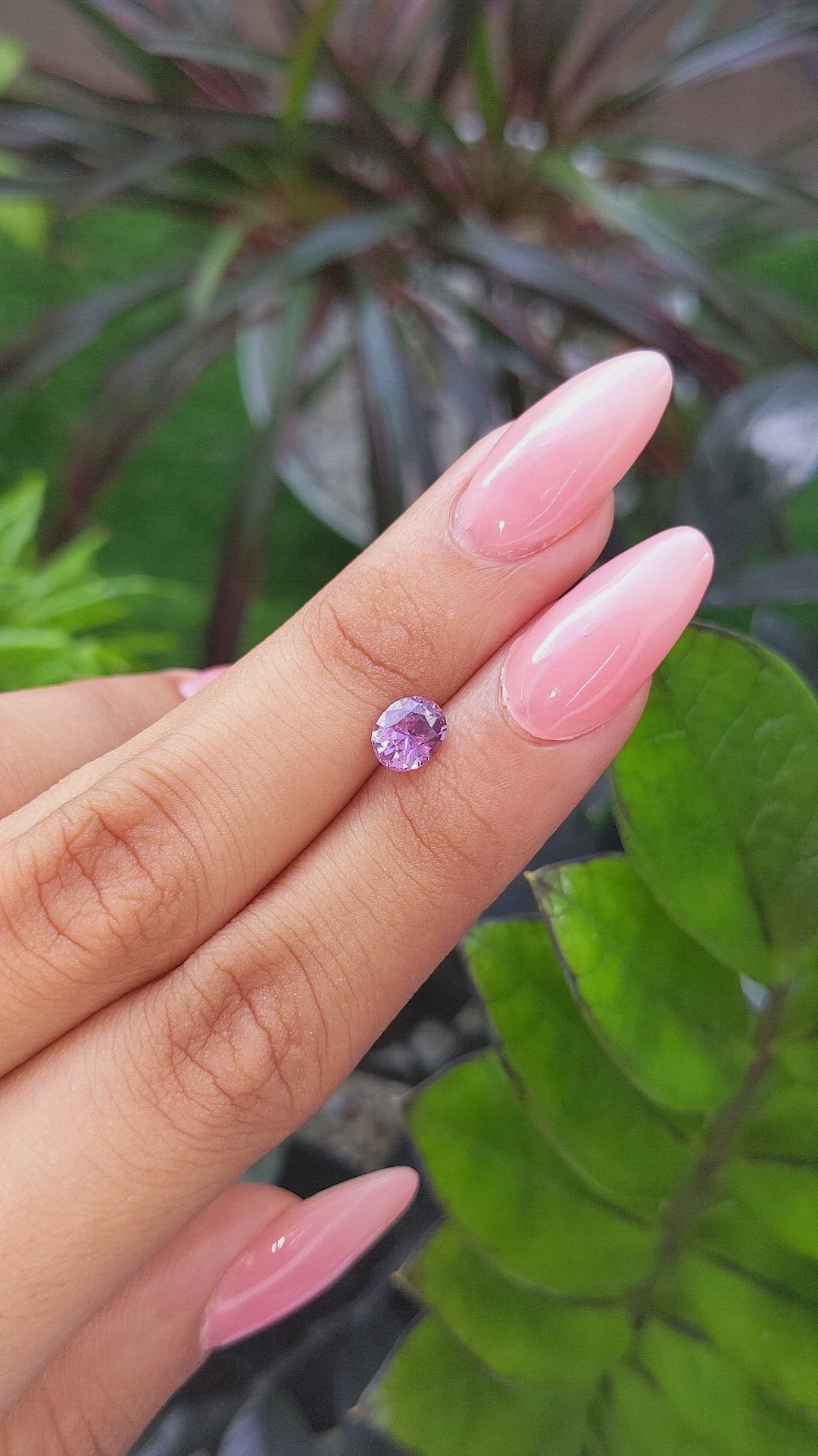 1.13 Ct. Pinkish Purple Sapphire from Tanzania Size Video