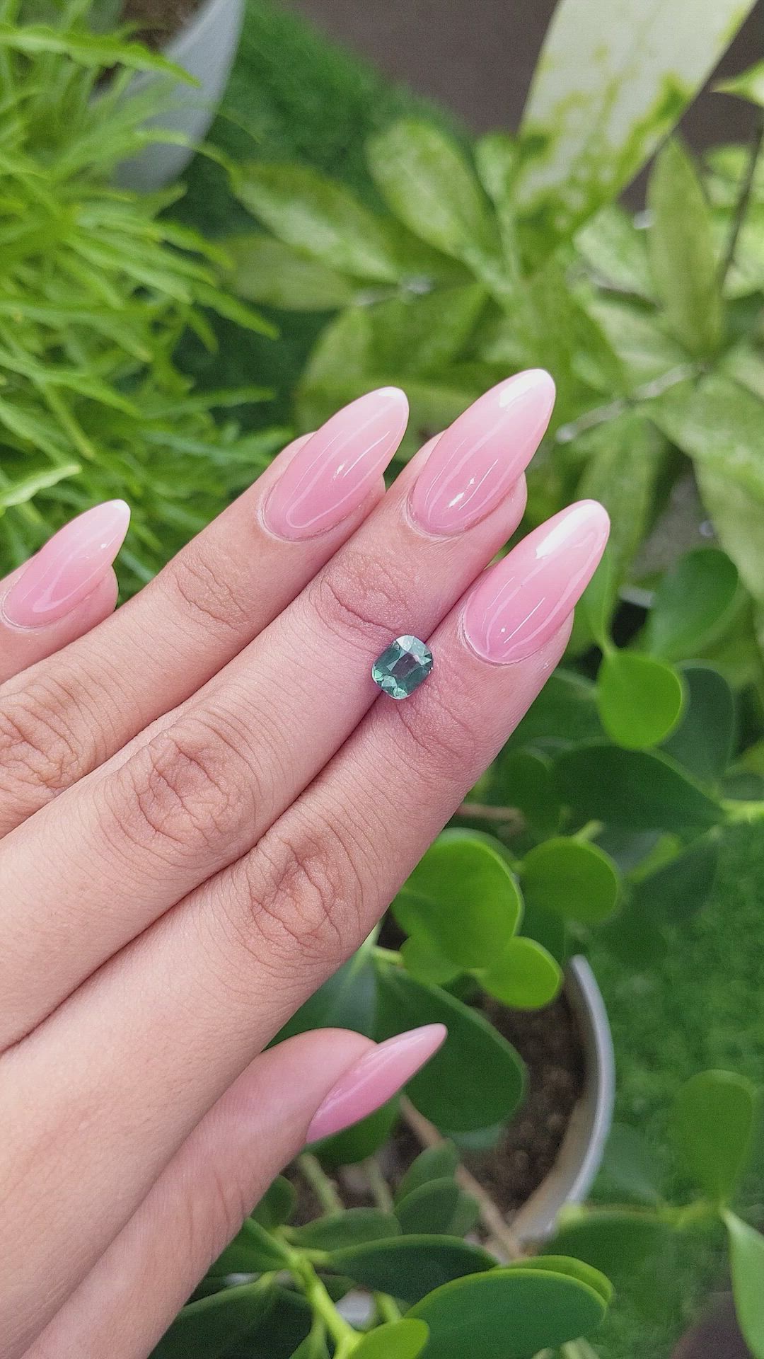 1.56 Ct. Bluish Green Sapphire from Tanzania Size Video