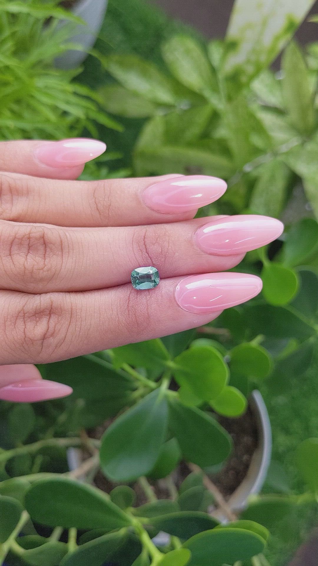 1.56 Ct. Bluish Green Sapphire from Tanzania Size Video